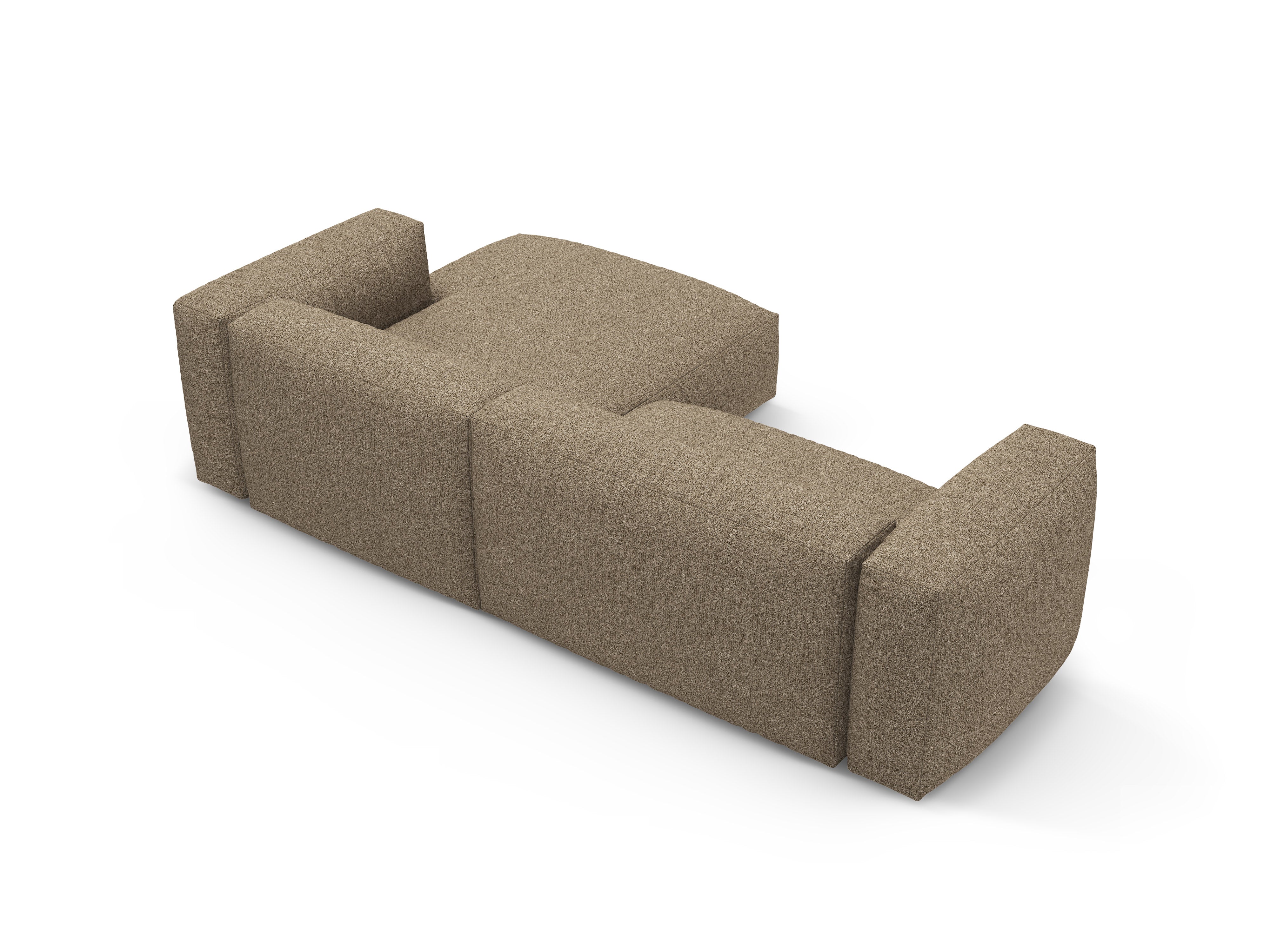 Rechtsseitige Schlafcouch MARTINA cappuccino Boucle