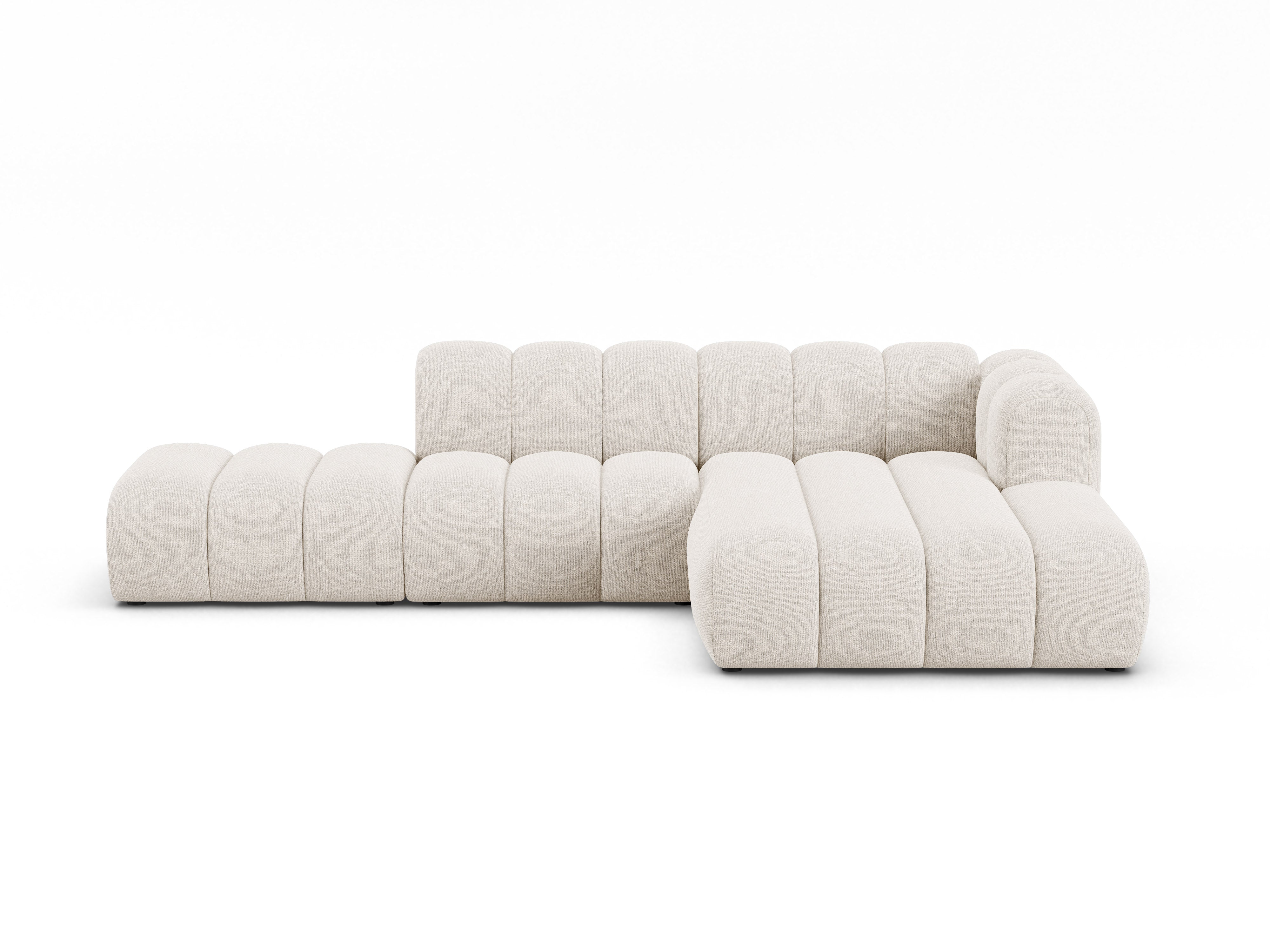 Hoekbank voor 5 personen rechts LUPINE lichtbeige chenille