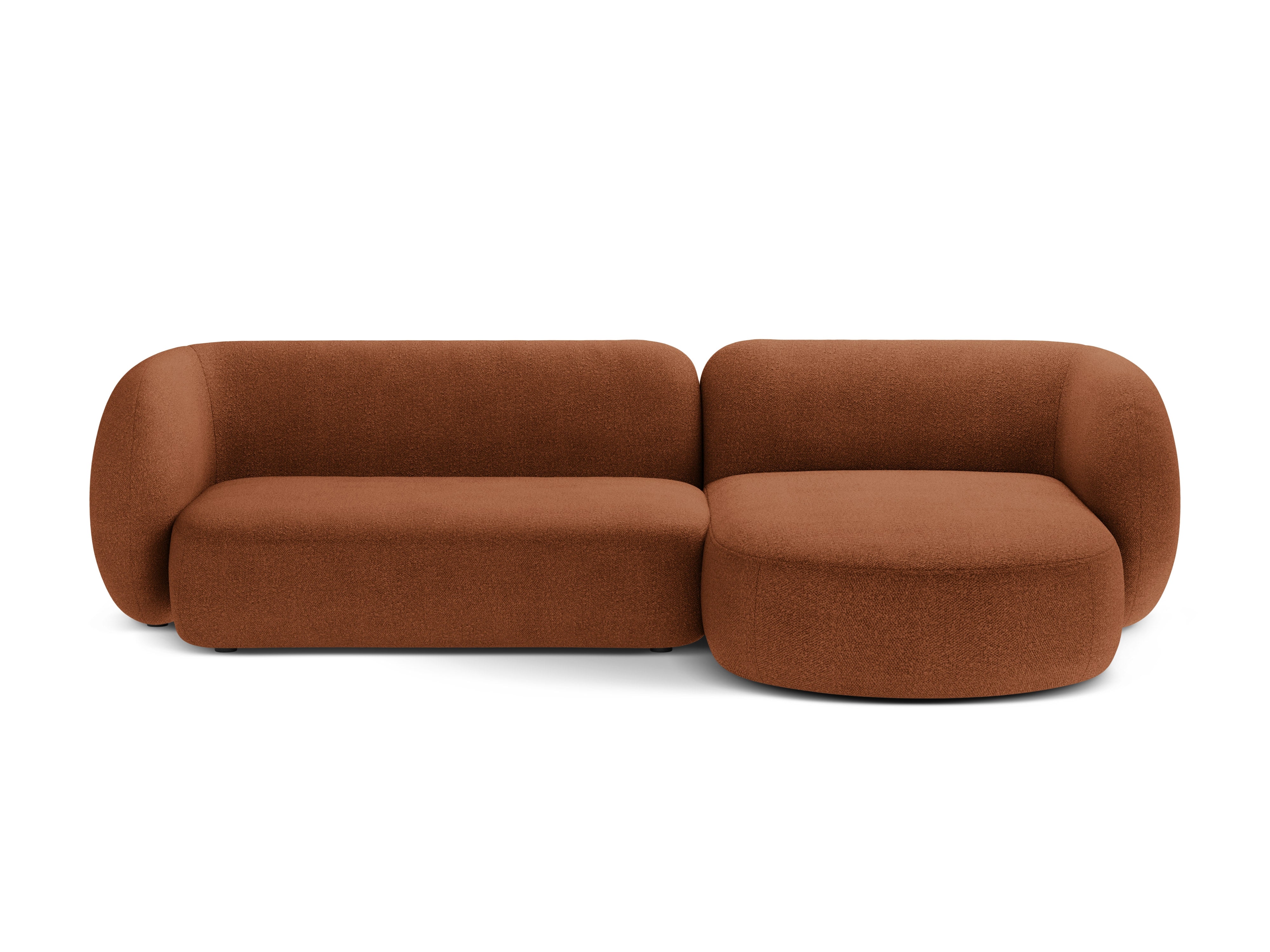 Rechthoekige 3-zits hoekbank KATE terracotta boucle
