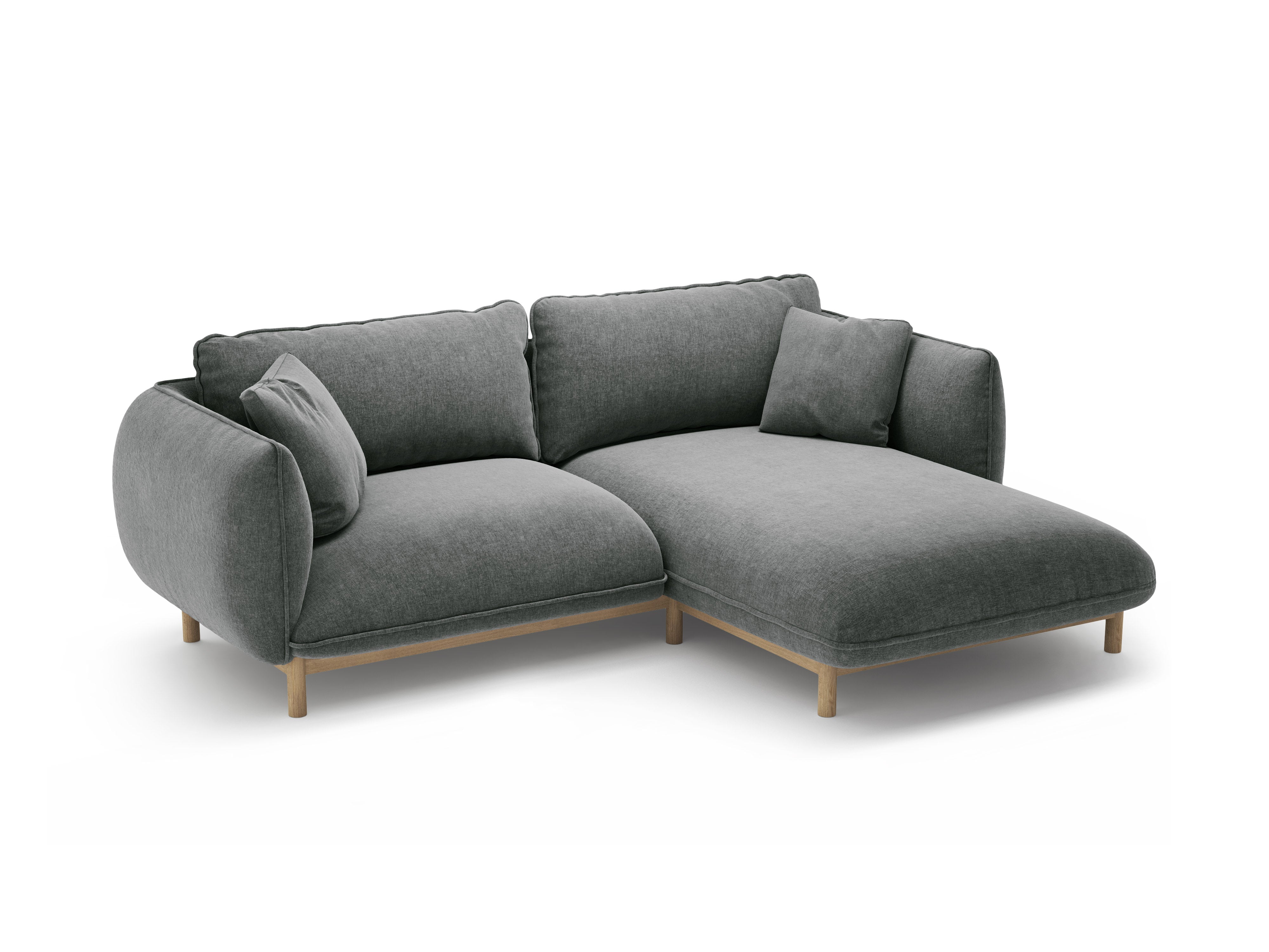Right-hand corner sofa ADA dark gray chenille