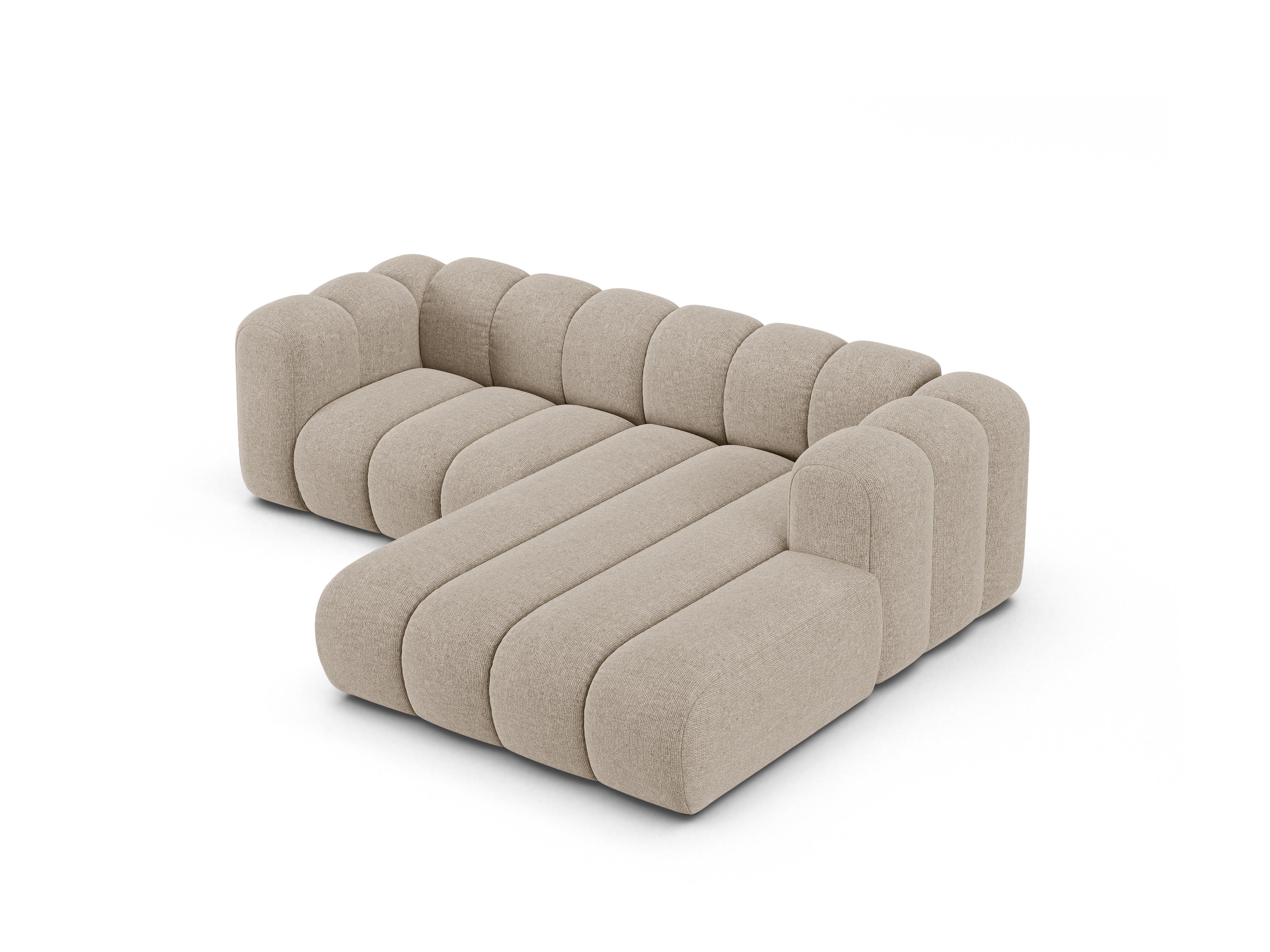 3-sitziger rechter Ecksofa LUPINE beige Chenille