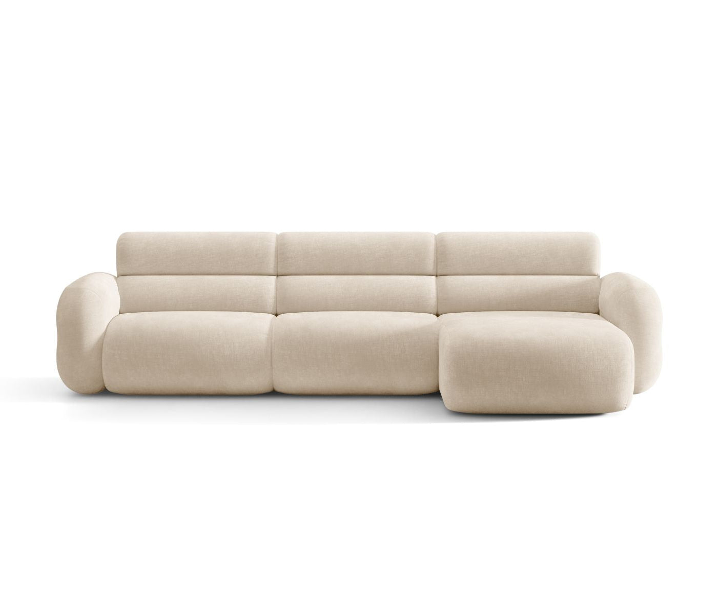Rechthoekige NEO hoekbank in lichtbeige chenille