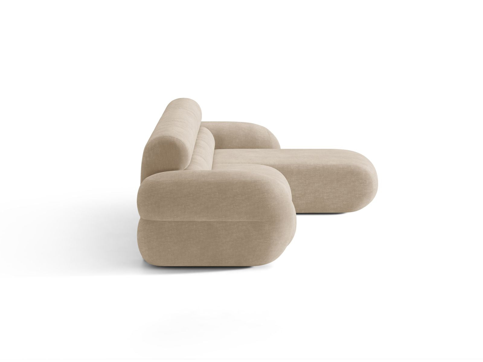 Rechthoekige NEO hoekbank in beige chenille