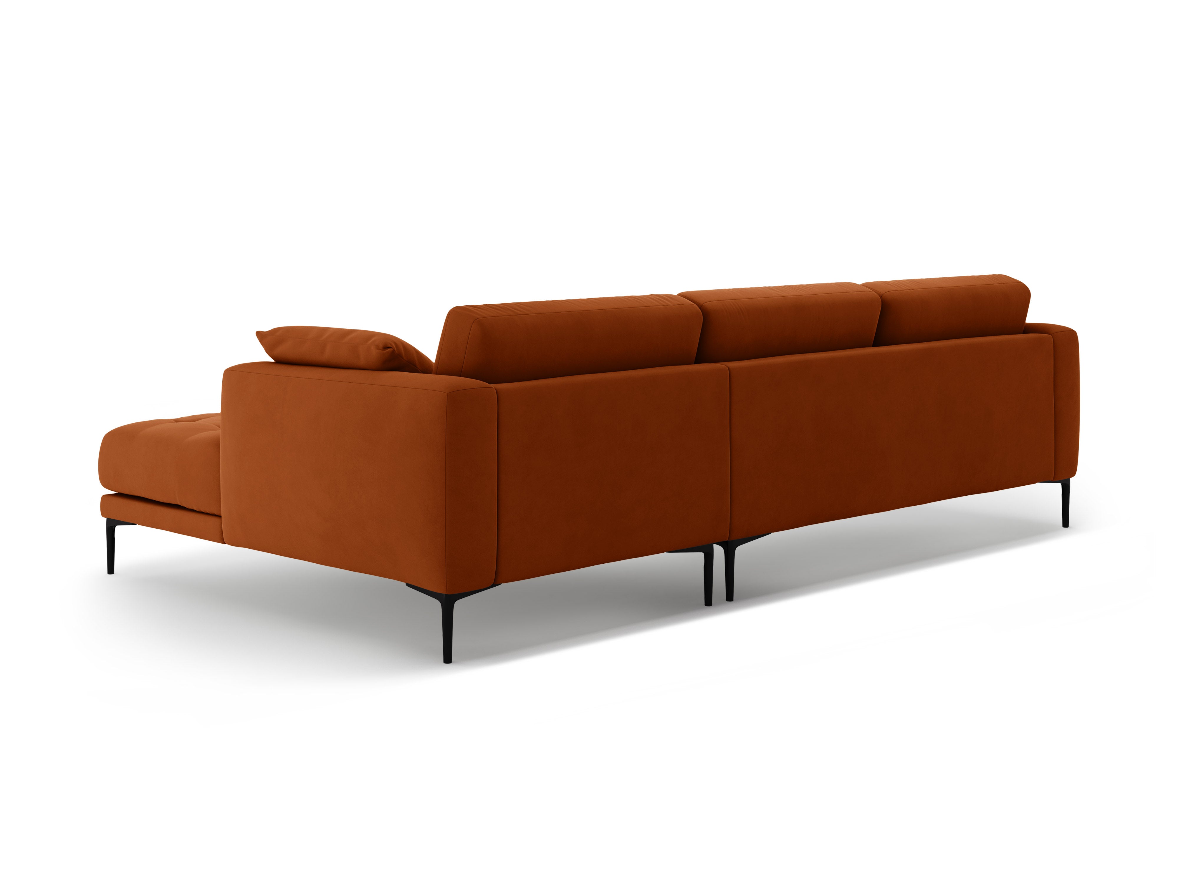 Samt-Ecksofa rechts BEMY terracotta