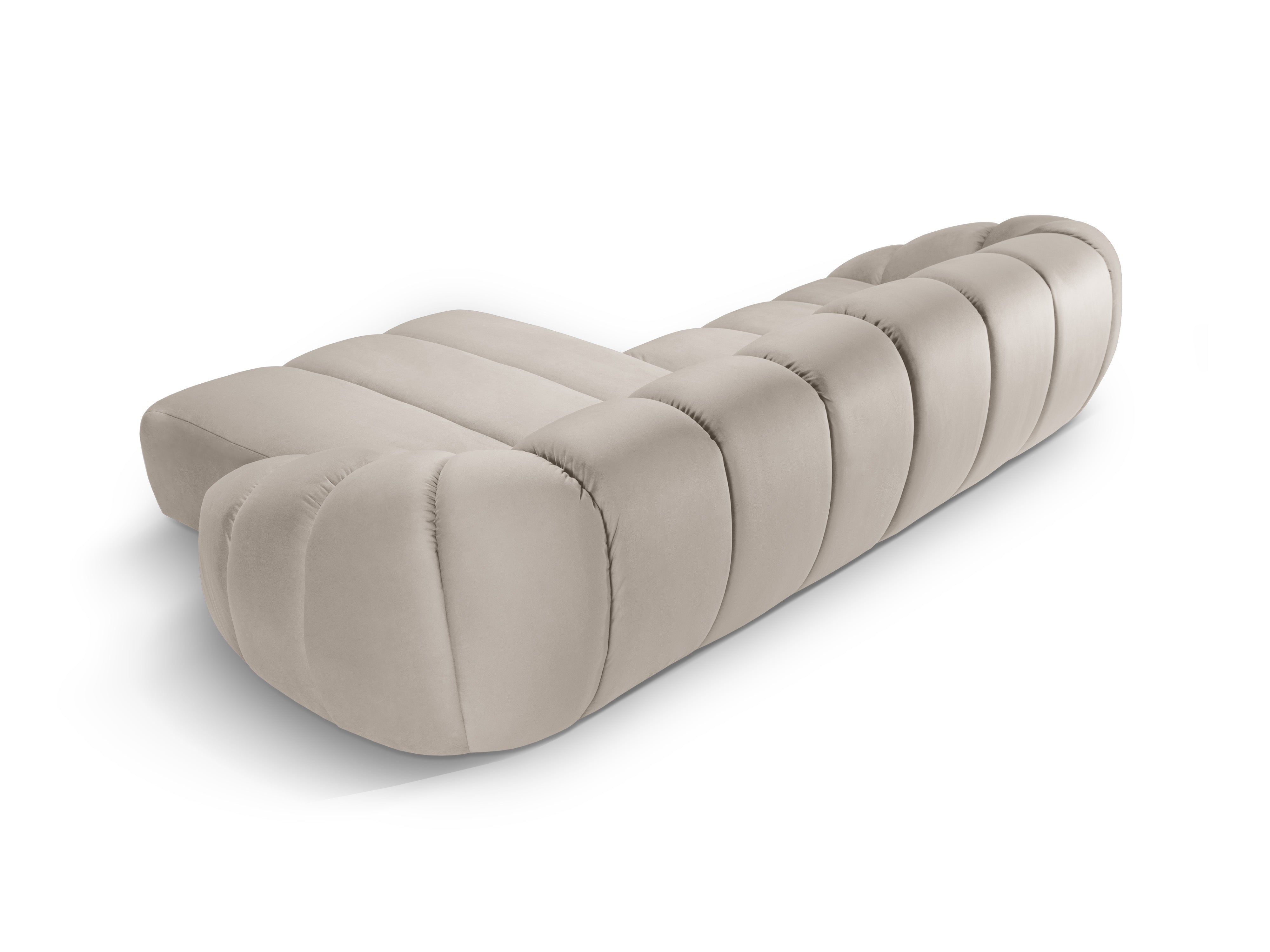 Samt-Ecksofa für 4 Personen rechtsseitig DIANA beige