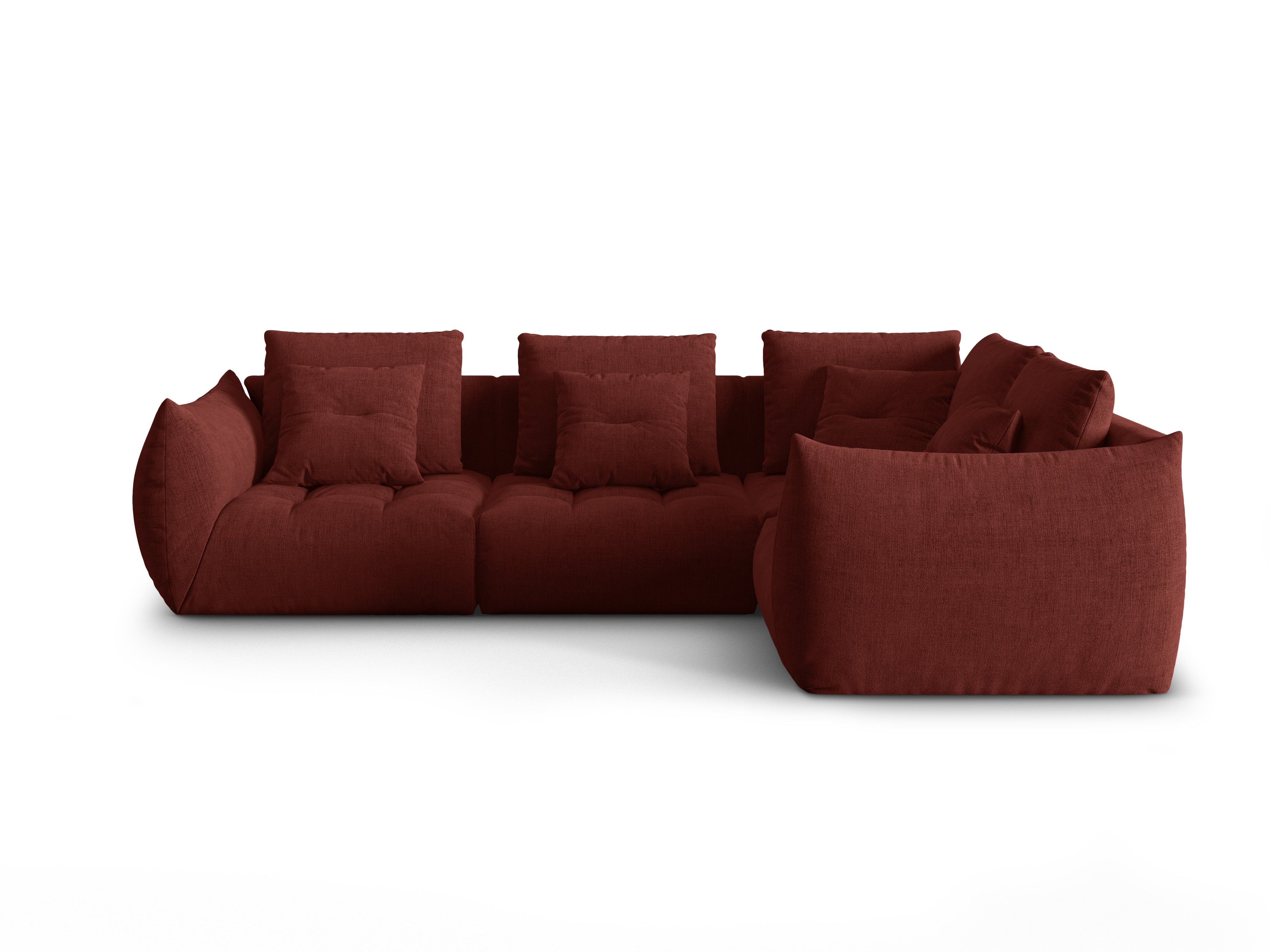 Modulaire 3-zits hoekbank rechts BLOOM rood chenille