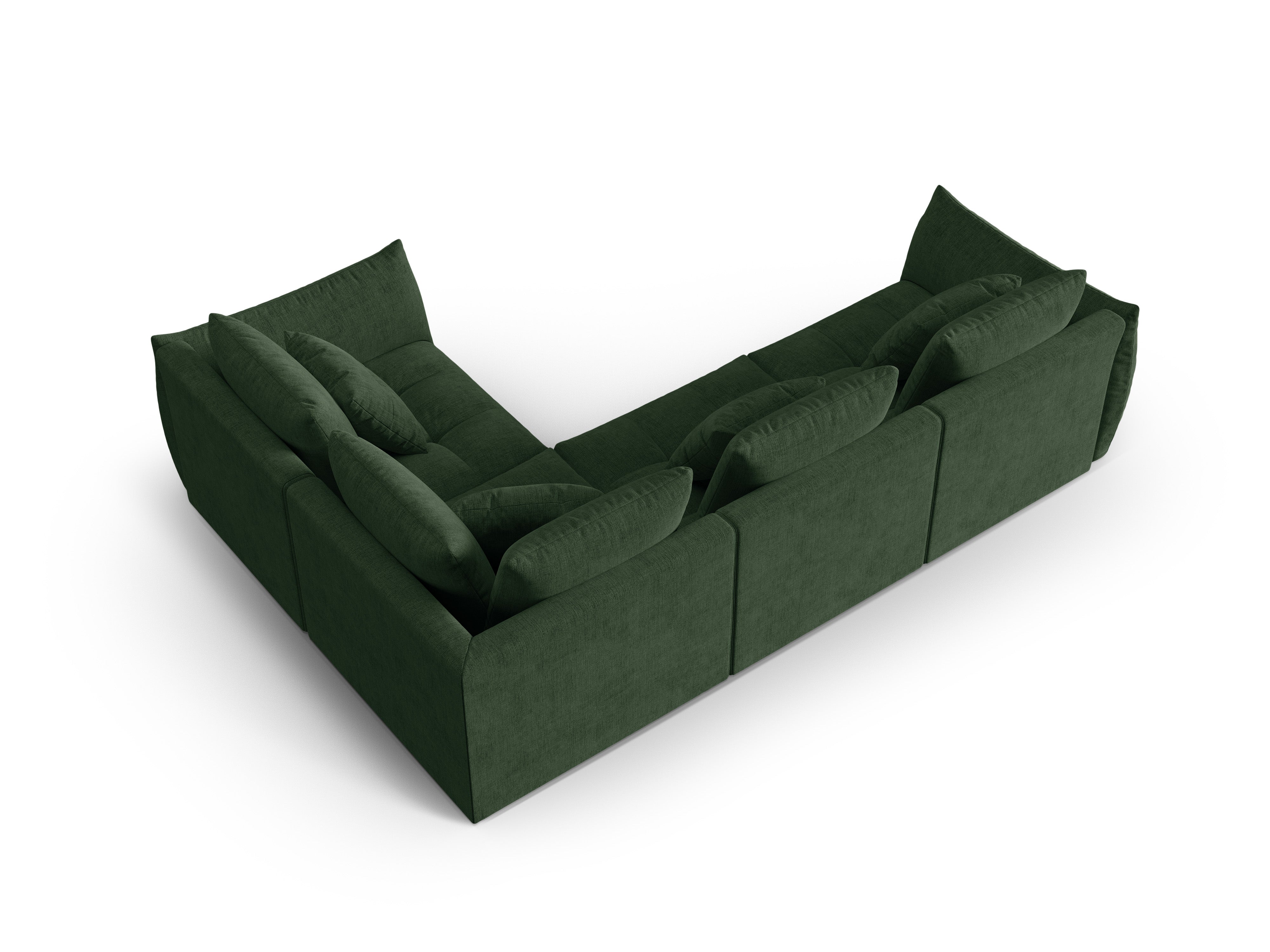 Modulares 3-Sitzer-Ecksofa rechts BLOOM grün Chenille