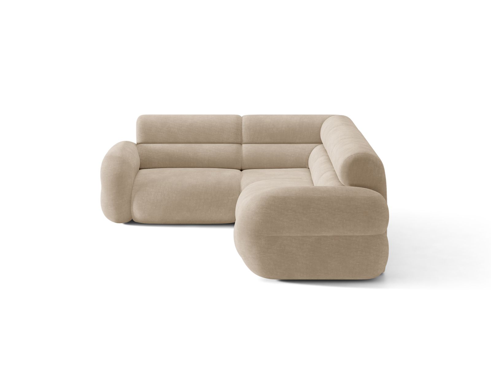 L-vormige linker NEO hoekbank in beige chenille