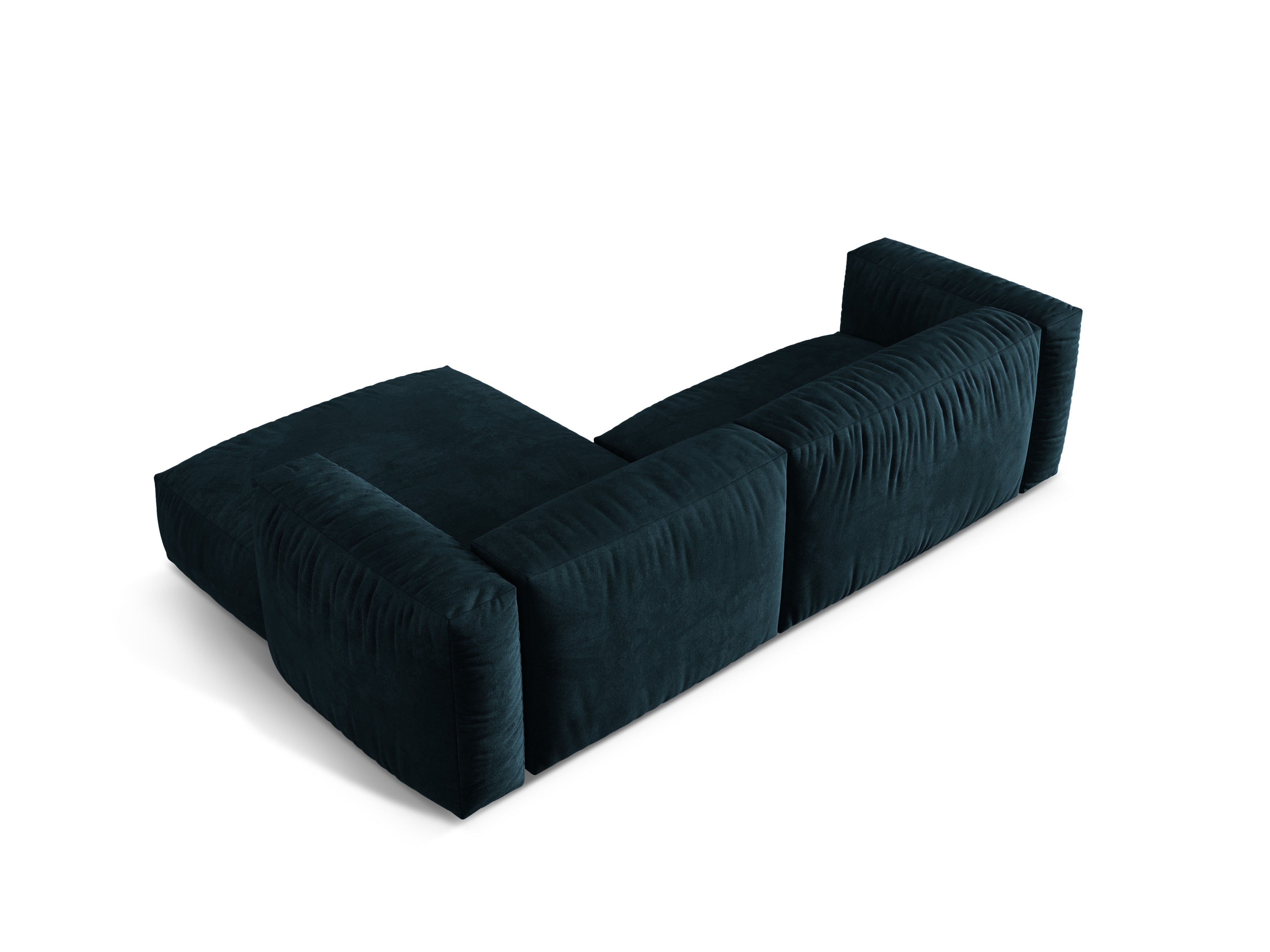 Right-hand velvet corner 2-person Martin navy blue Petrol