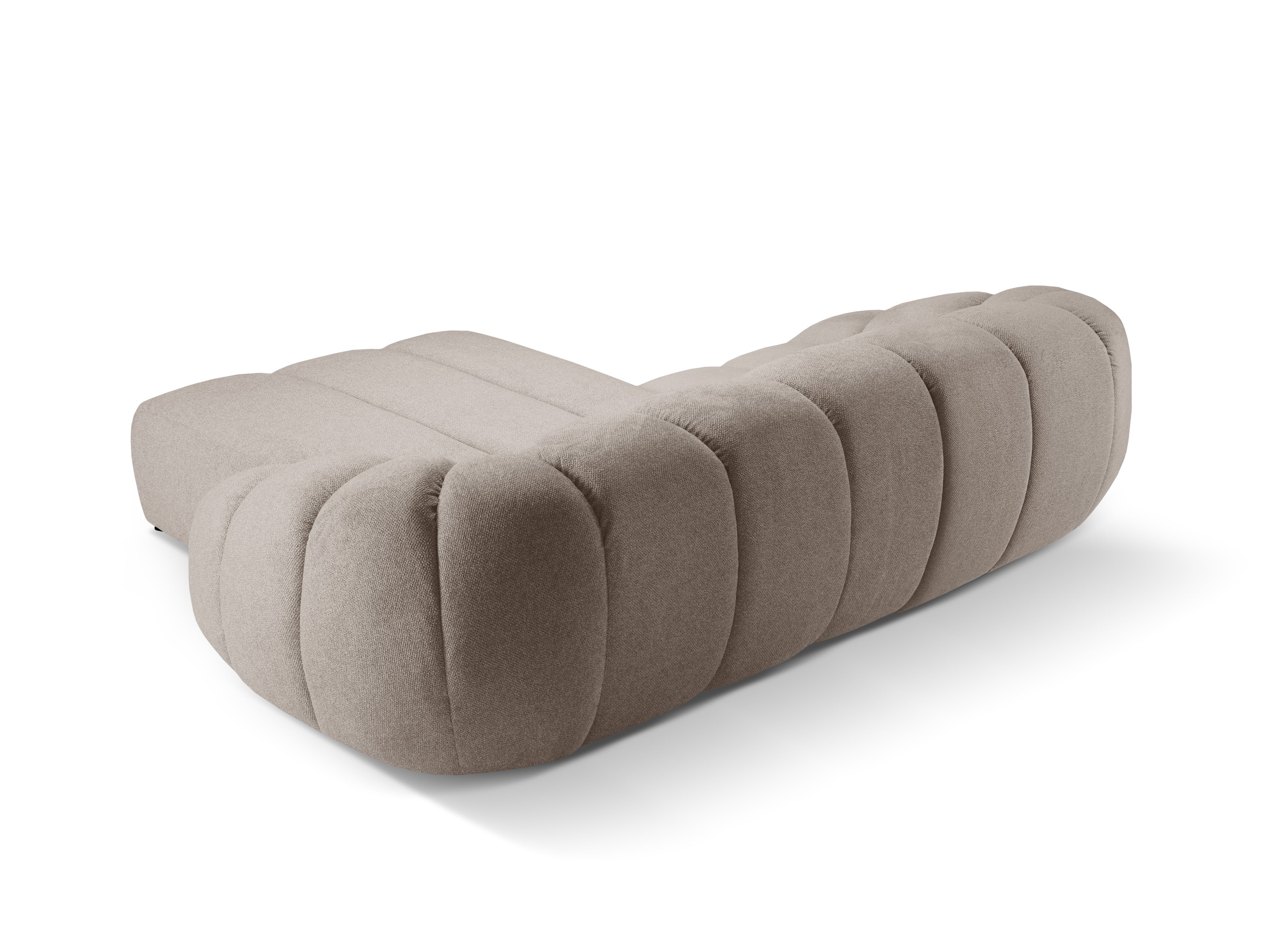 Rechthoekige 3-zitsbank rechts DIANA donkerbeige chenille