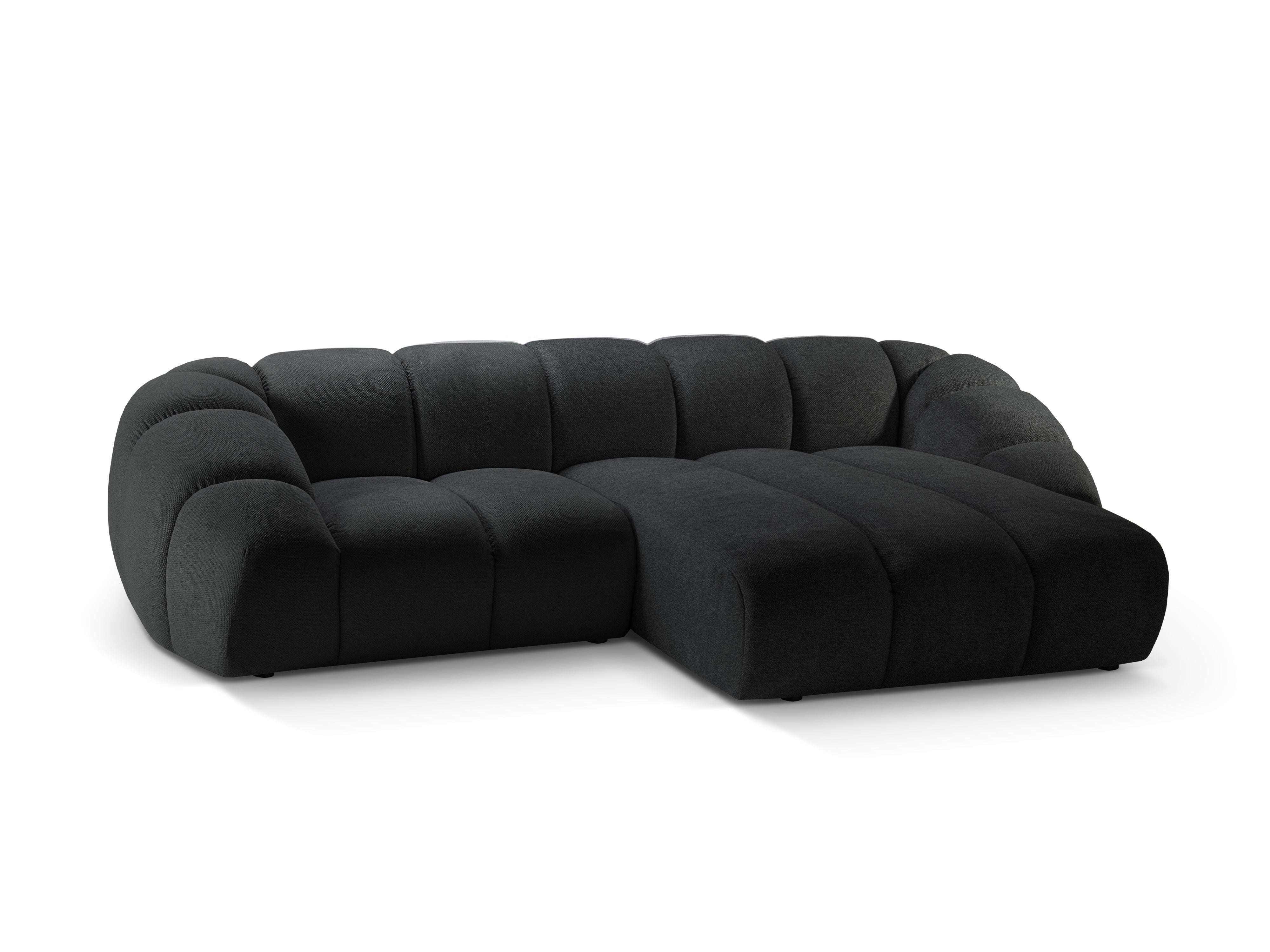 3-seater right-facing corner sofa DIANA anthracite chenille