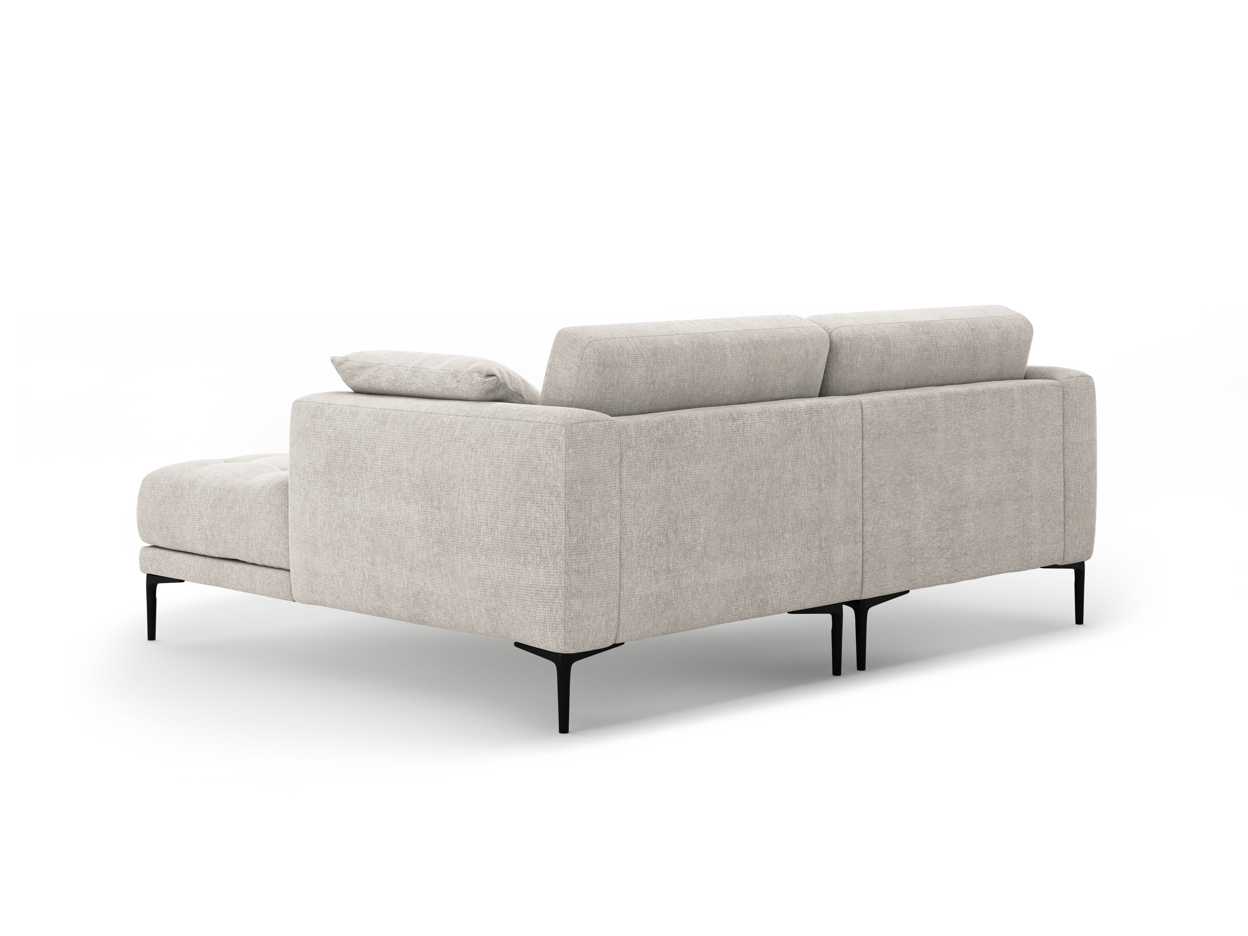 Beige chenille rechtszijdige hoekbank BEMY