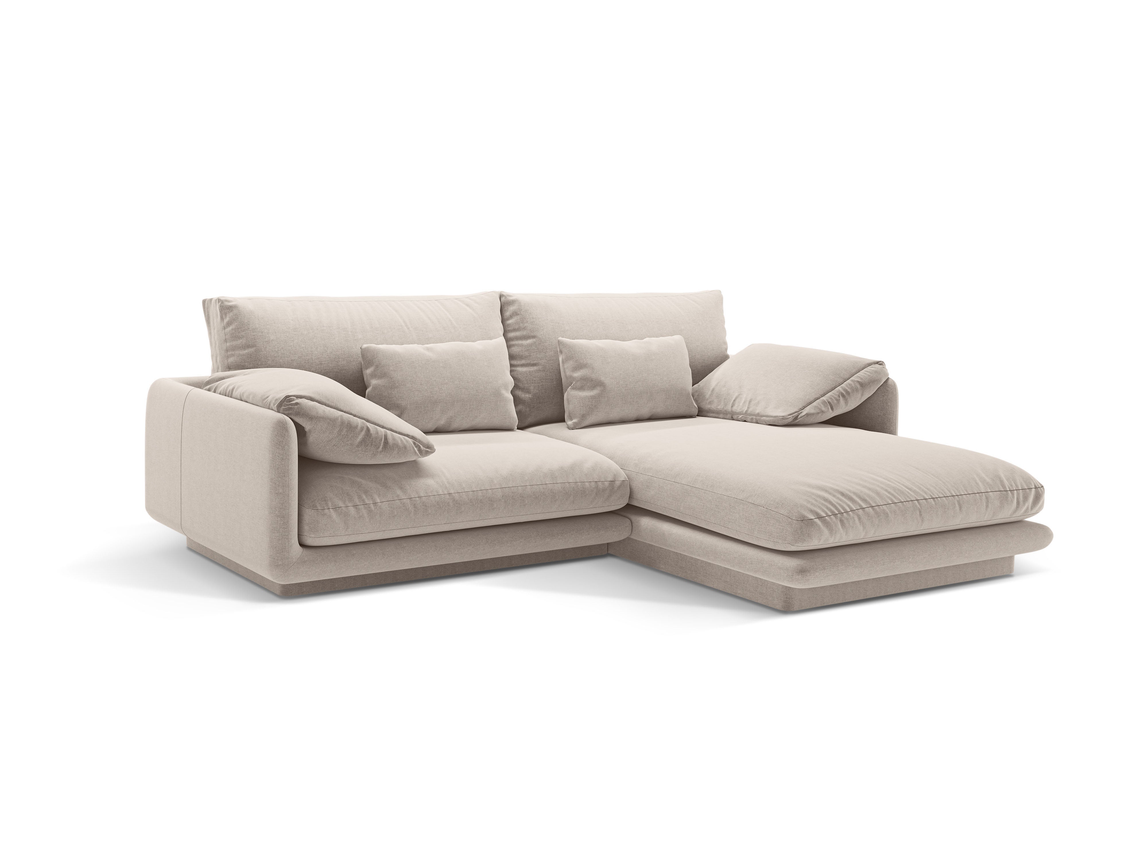 Rechtsseitige Ecke 3-Personen leichte Beige Turin