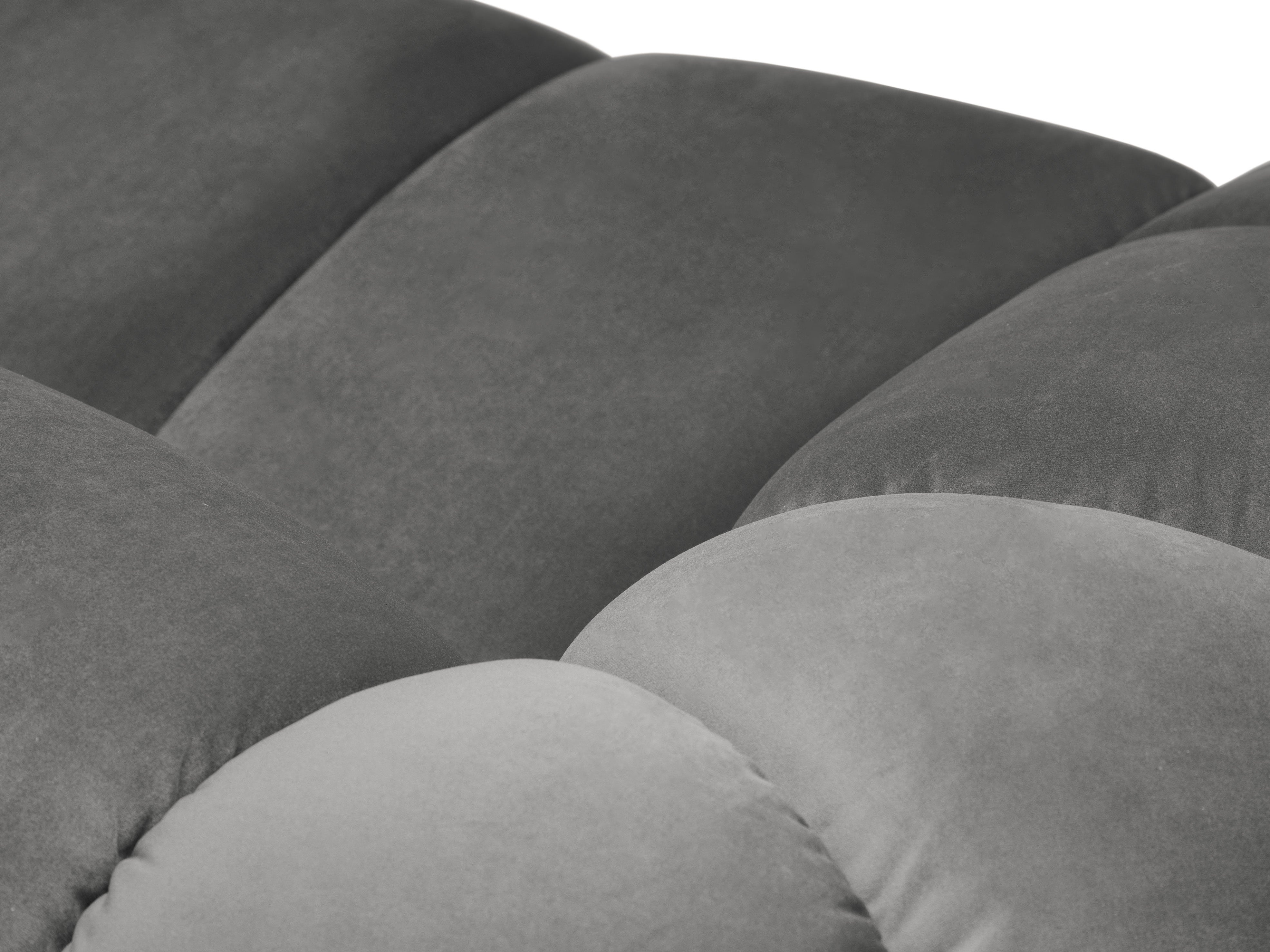 Gray right-facing 3-seater velvet corner sofa DIANA