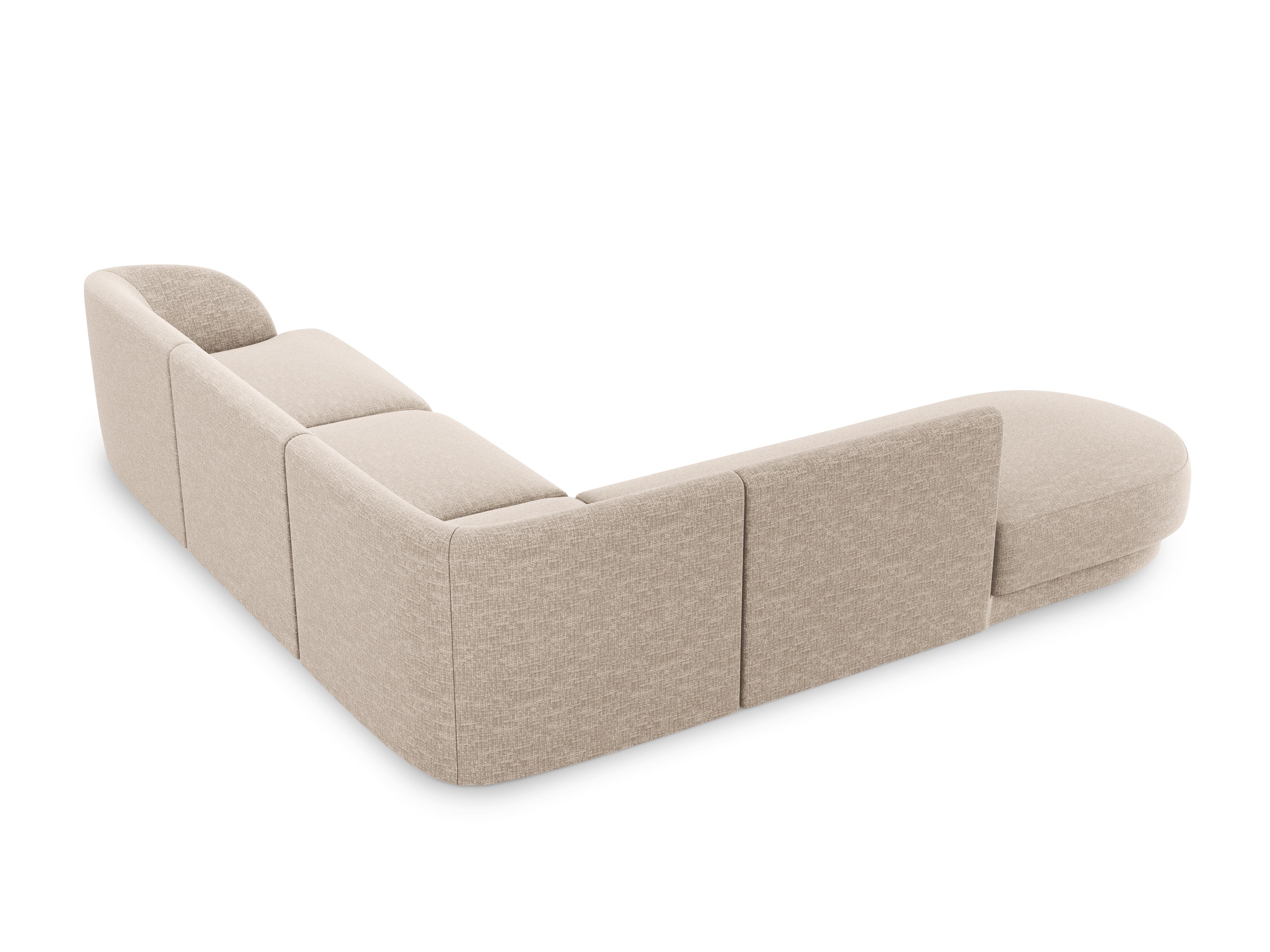 Linksseitiges 6-Sitzer-Sofa MILEY in beigem Chenille