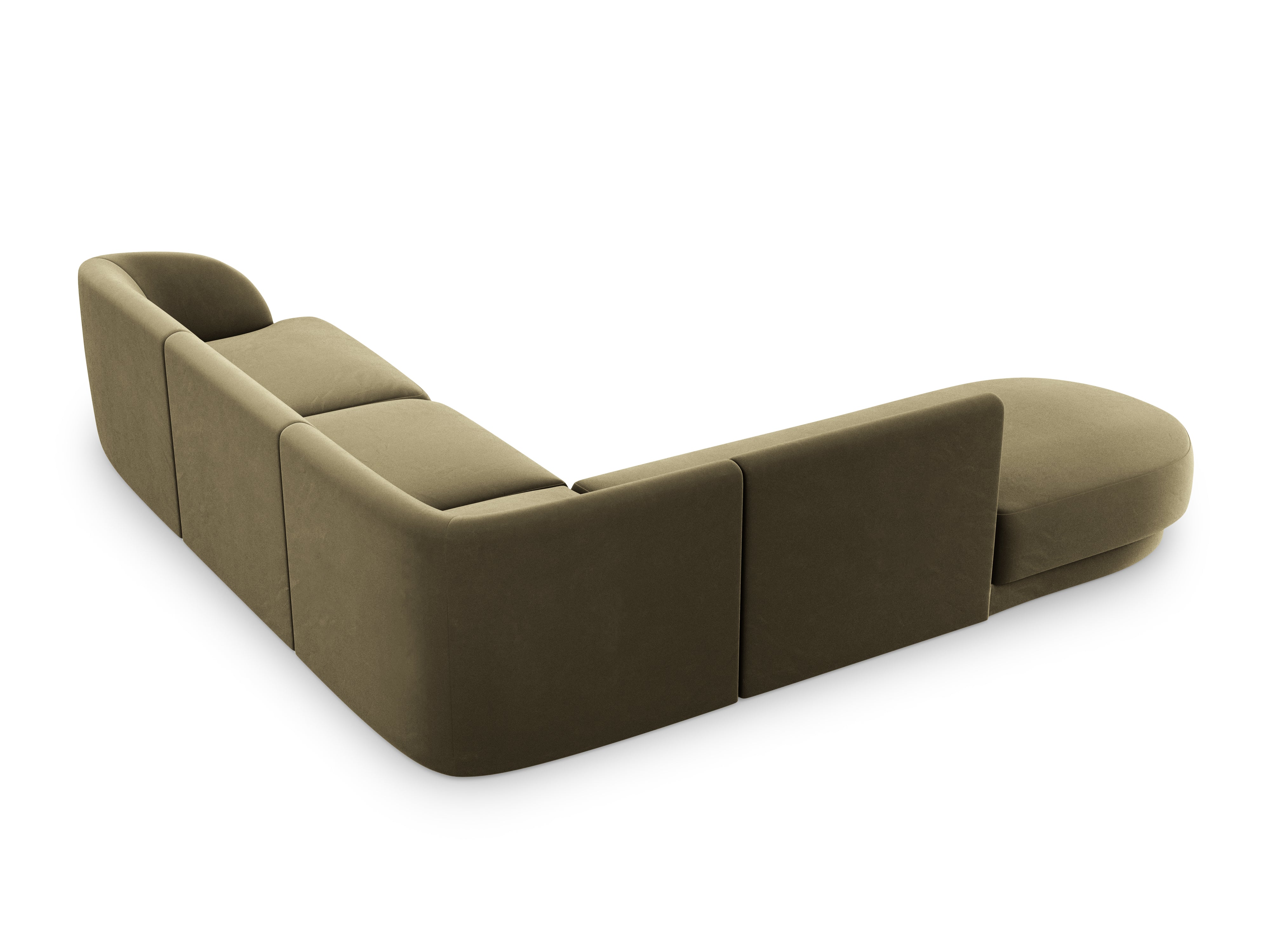 Narożnik aksamitny 6-osobowy lewostronny MILEY zielony Micadoni    Eye on Design
