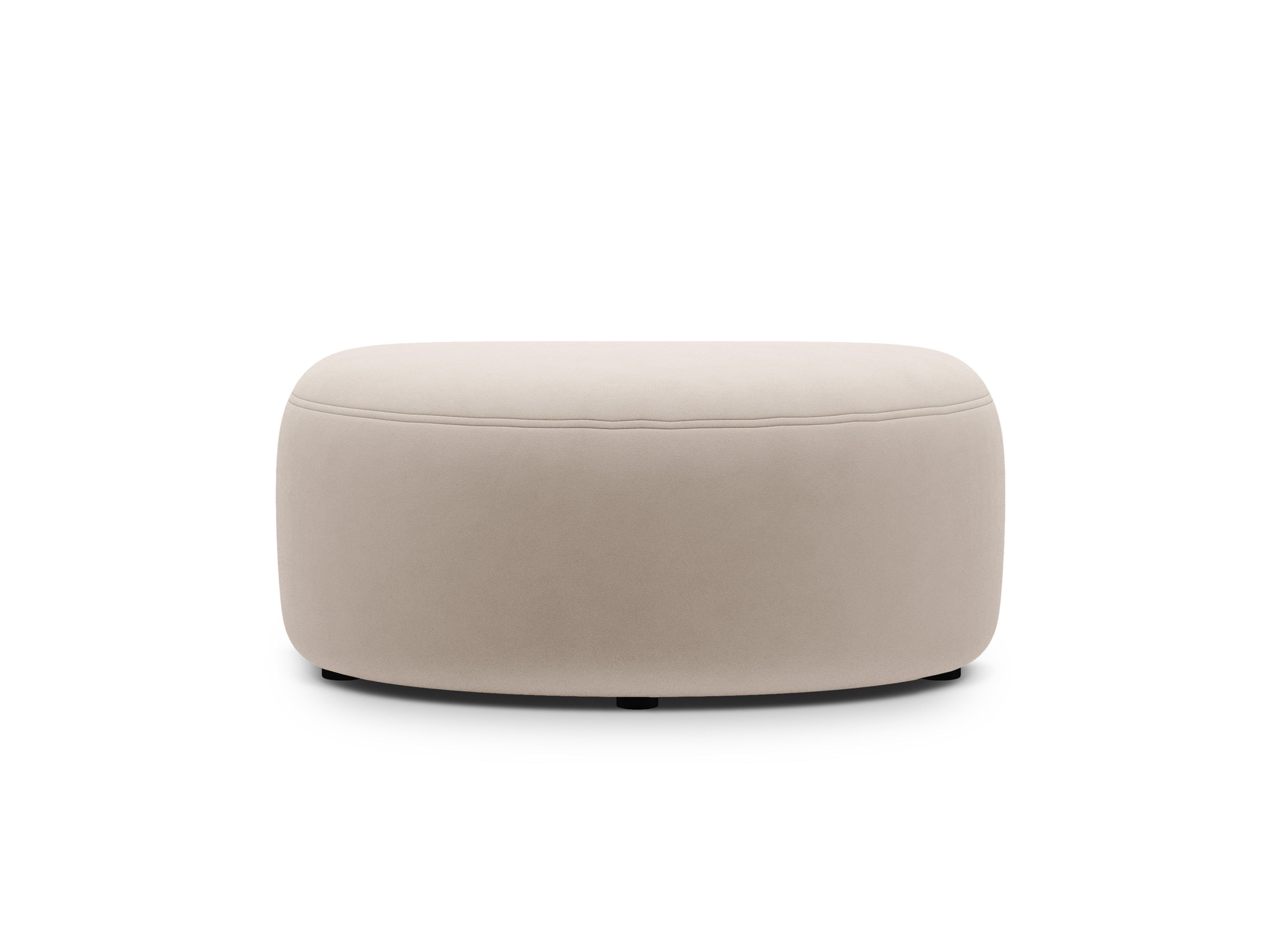 Beige velvet pouf KATE