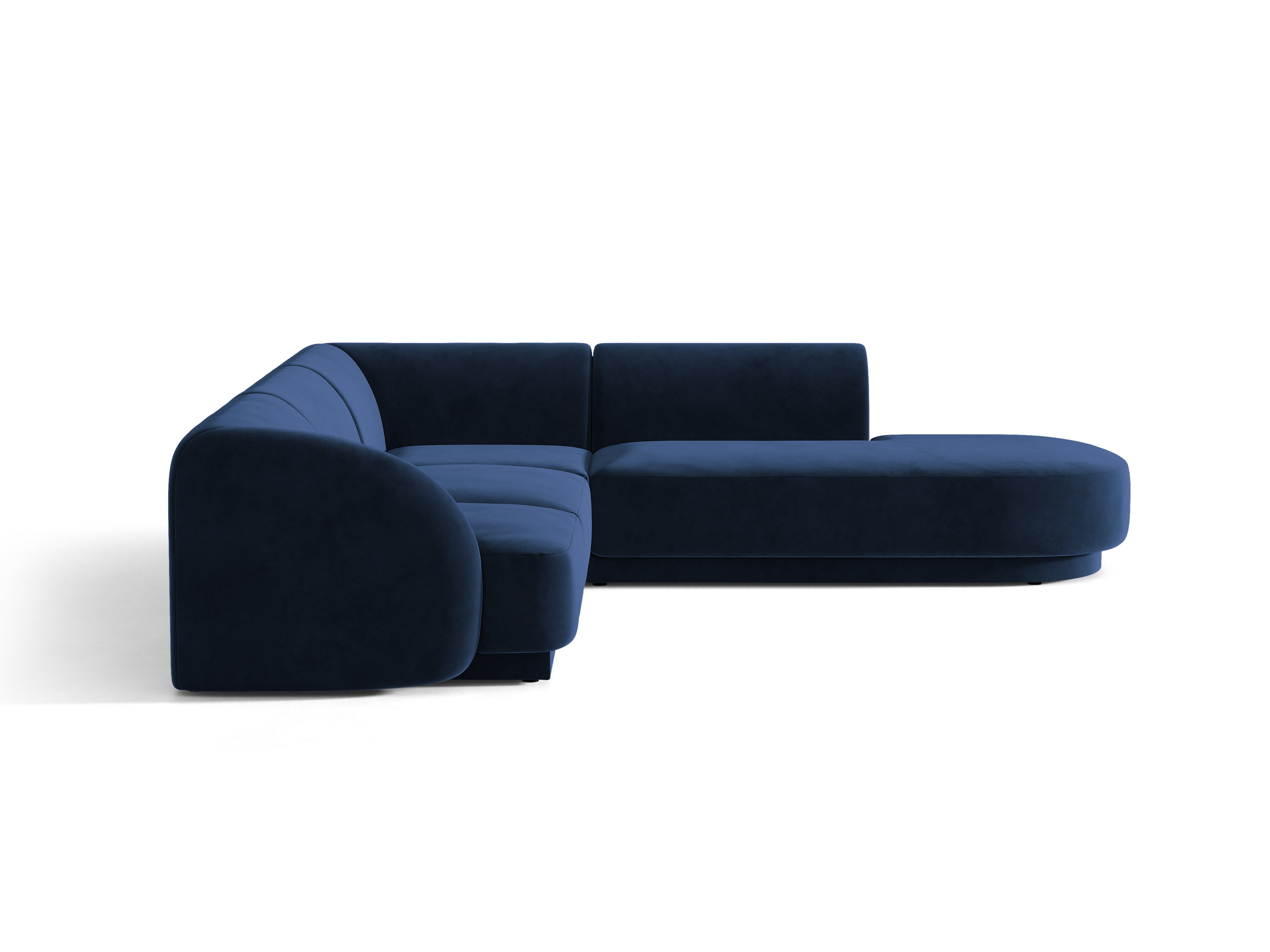 Velours hoekbank voor 6 personen, rechtsdraaiend, MILEY, koninklijk blauw