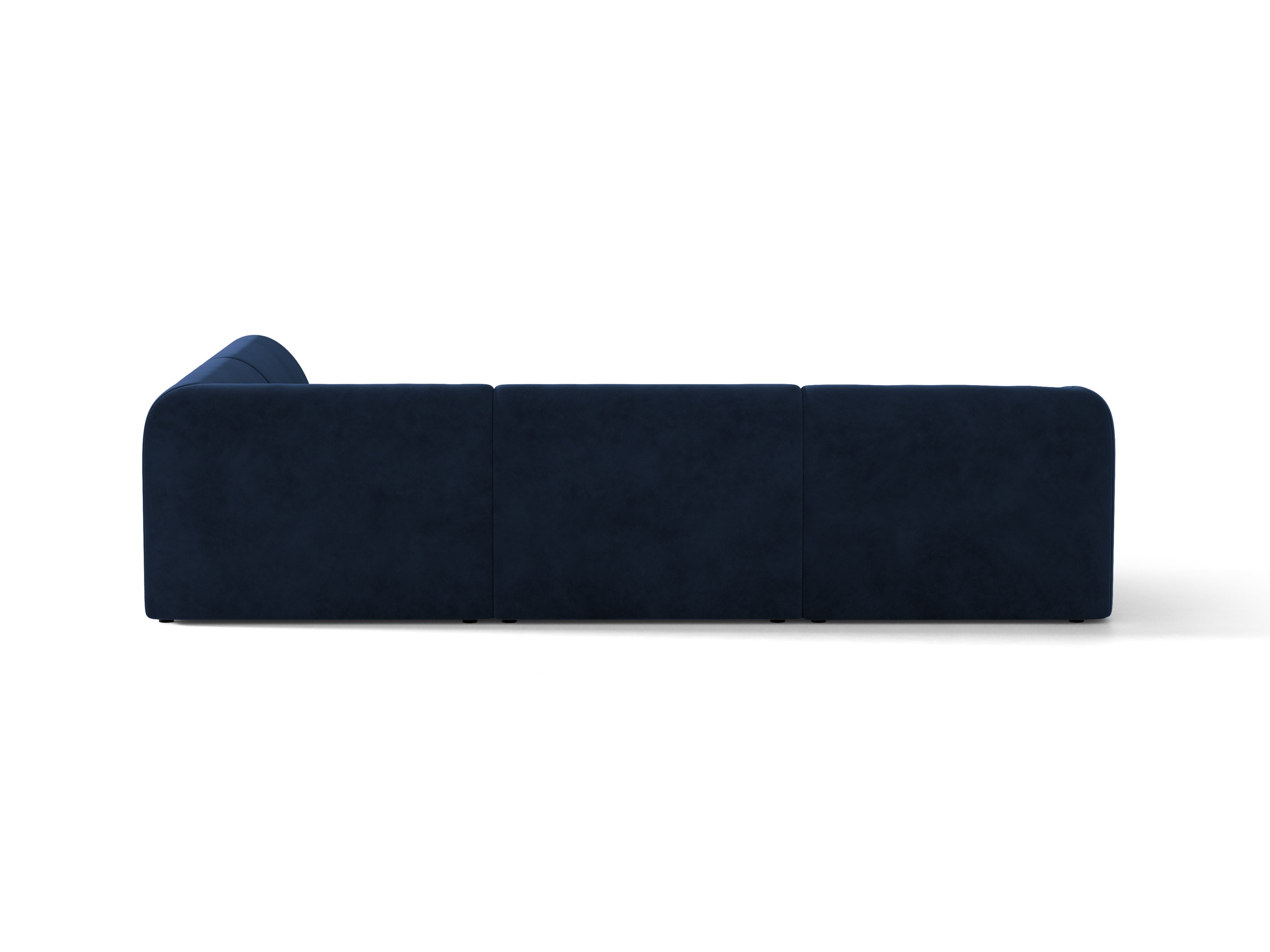 Velours hoekbank voor 6 personen, rechtsdraaiend, MILEY, koninklijk blauw