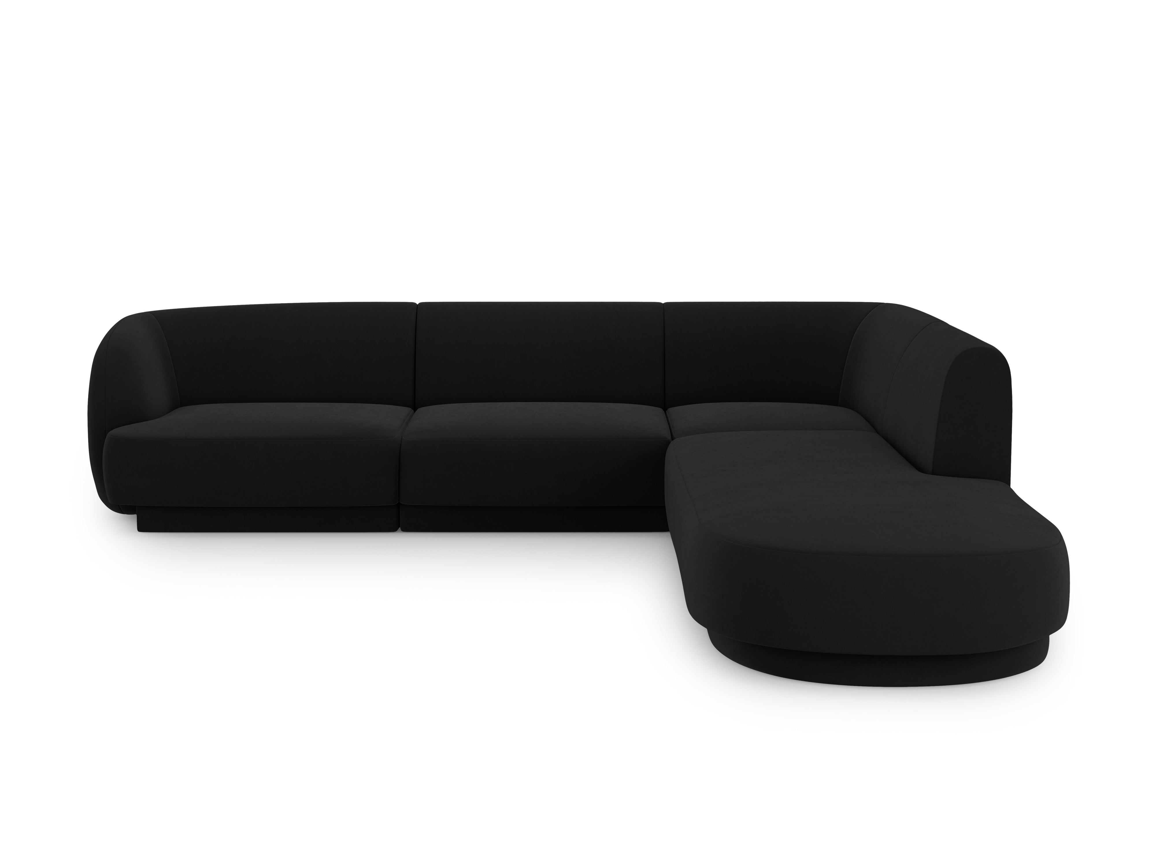 Narożnik aksamitny 6-osobowy prawostronny MILEY czarny Micadoni    Eye on Design