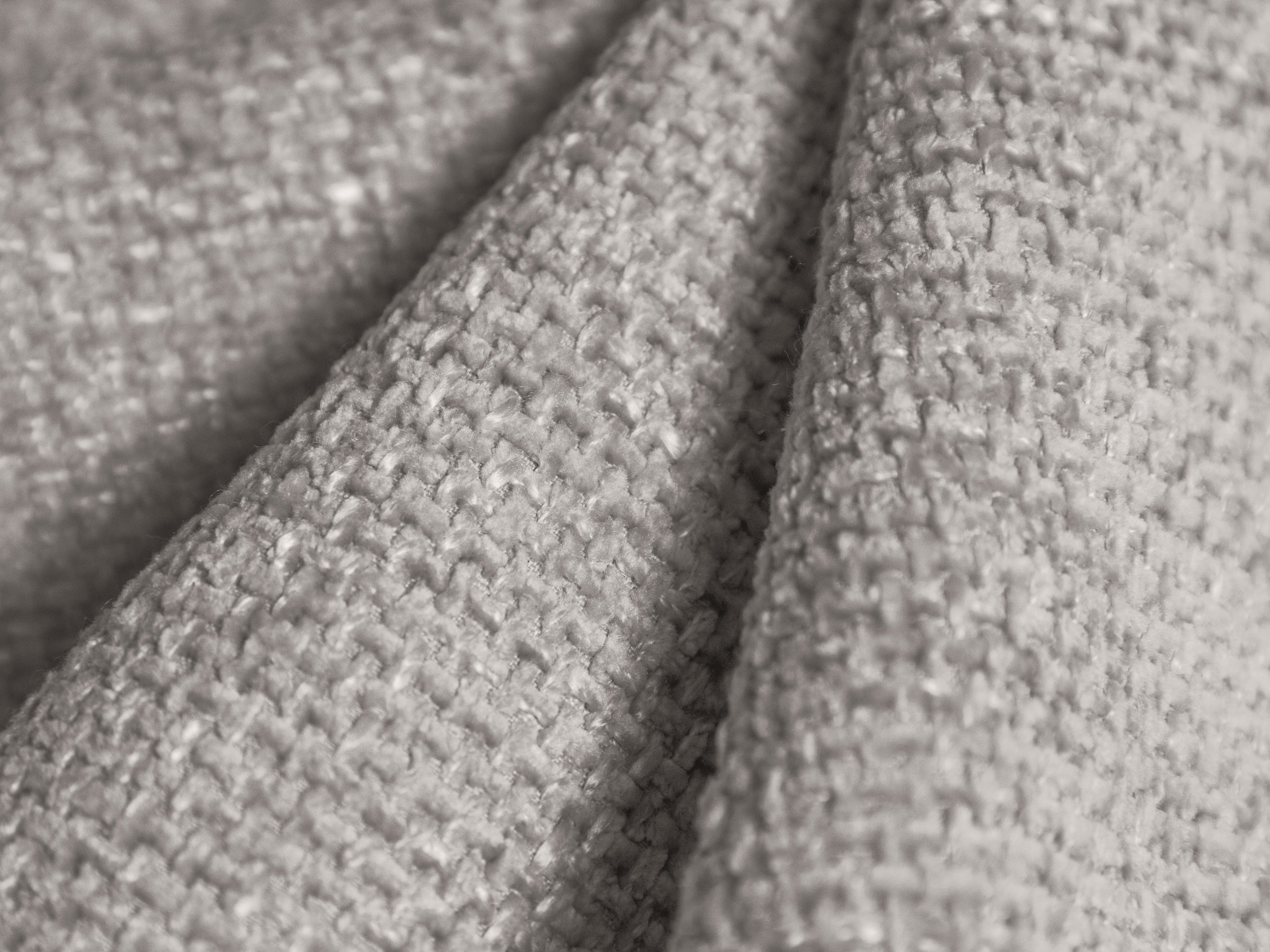 Modulares Ecksofa mit Tisch 3-sitzig rechts MILEY hellgrau schimmernder Chenille