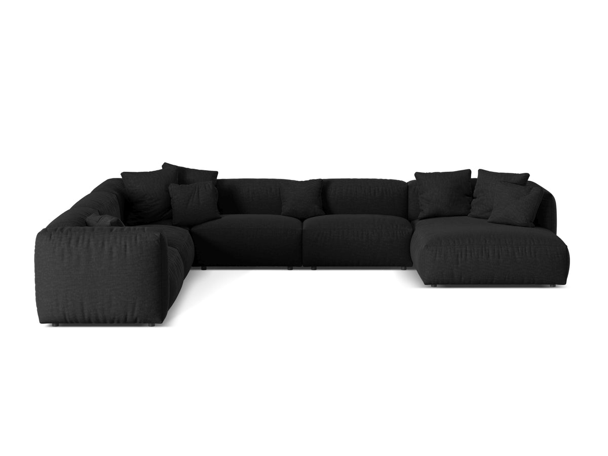 Narożnik modułowy lewostronny duży MARTINA czarny – Micadoni