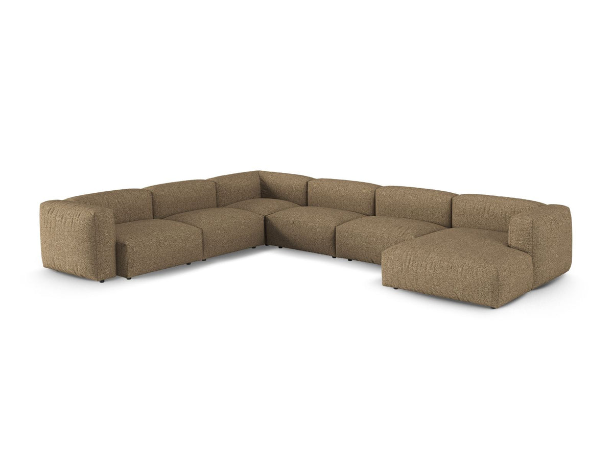 Narożnik modułowy lewostronny duży XL MARTINA cappuccino boucle – ujęcie boczne