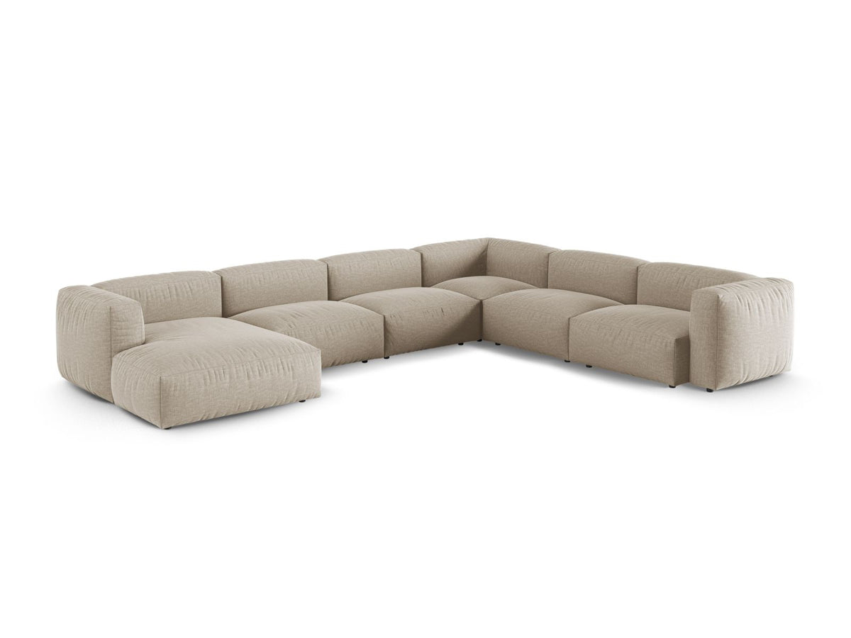 Narożnik modułowy prawostronny duży XL MARTINA jasnobeżowy – ujęcie boczne