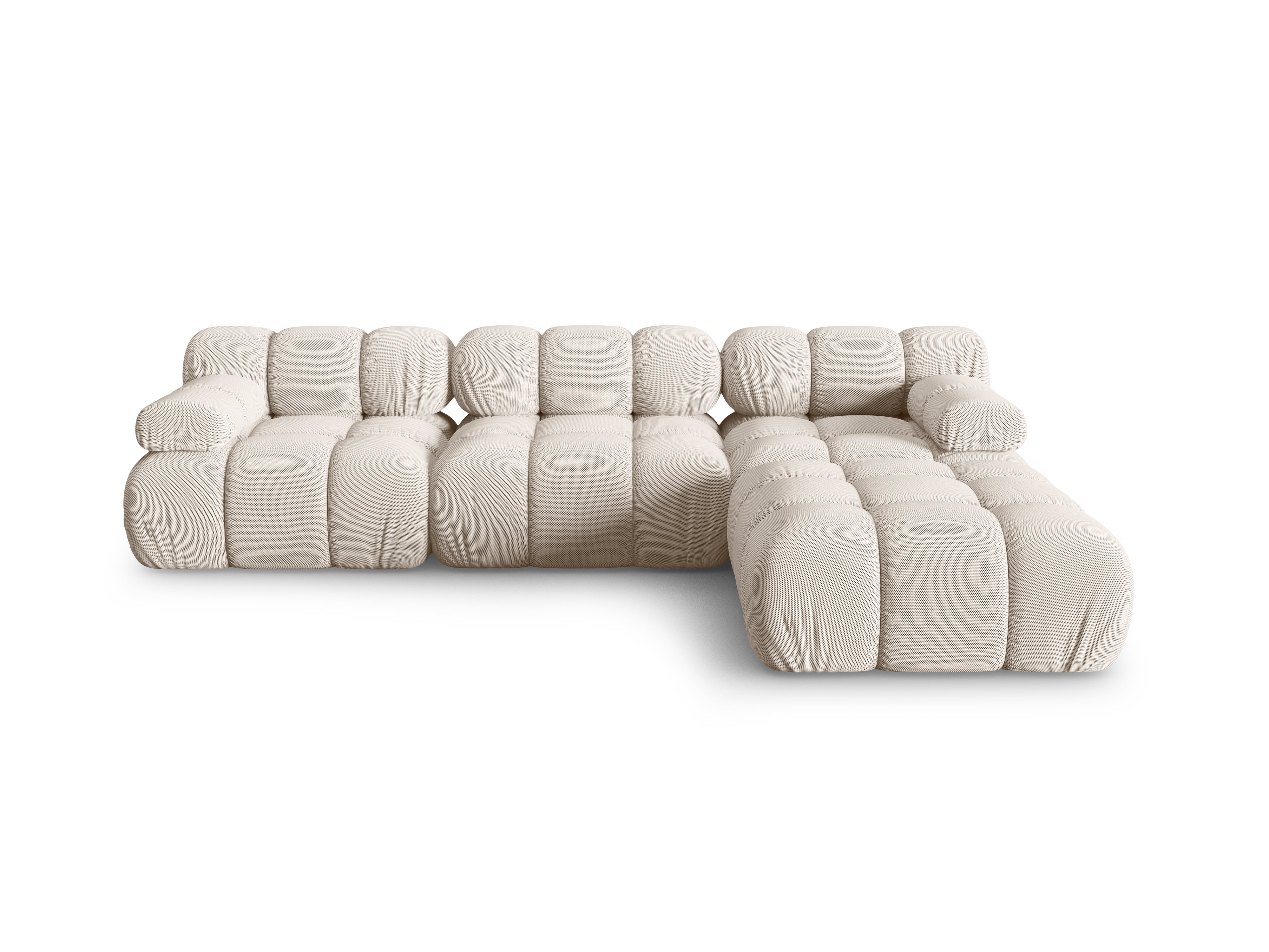 Universele hoekbank BELLIS beige 3D stof