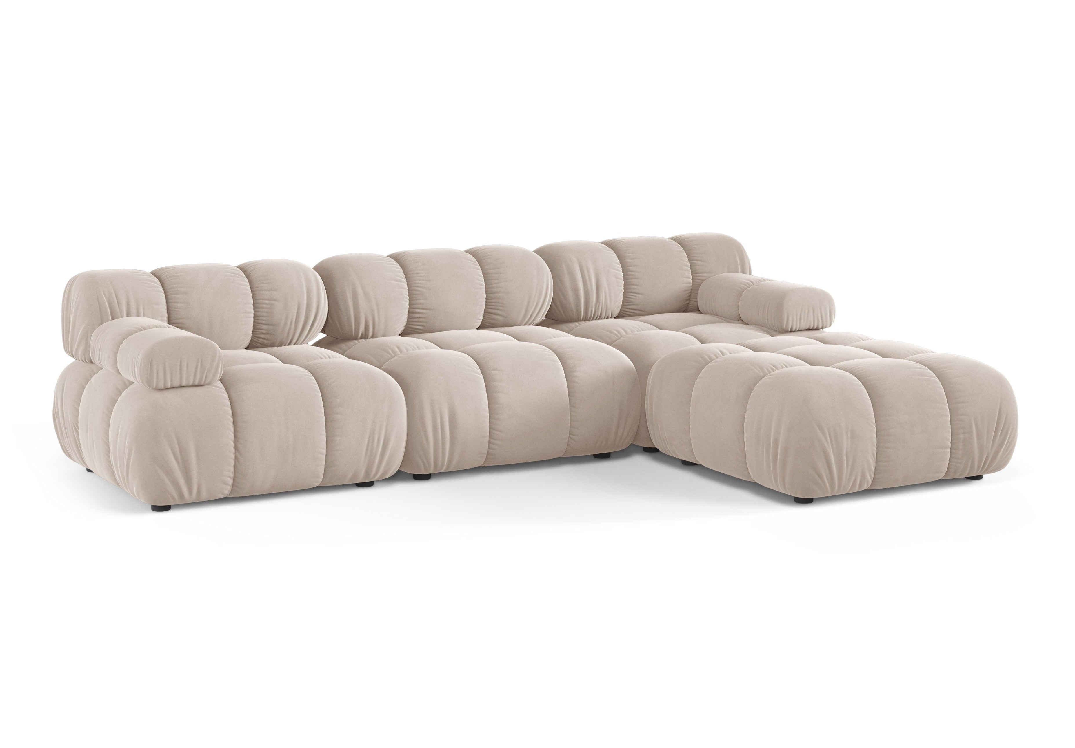 Universele hoekbank BELLIS lichtbeige velours