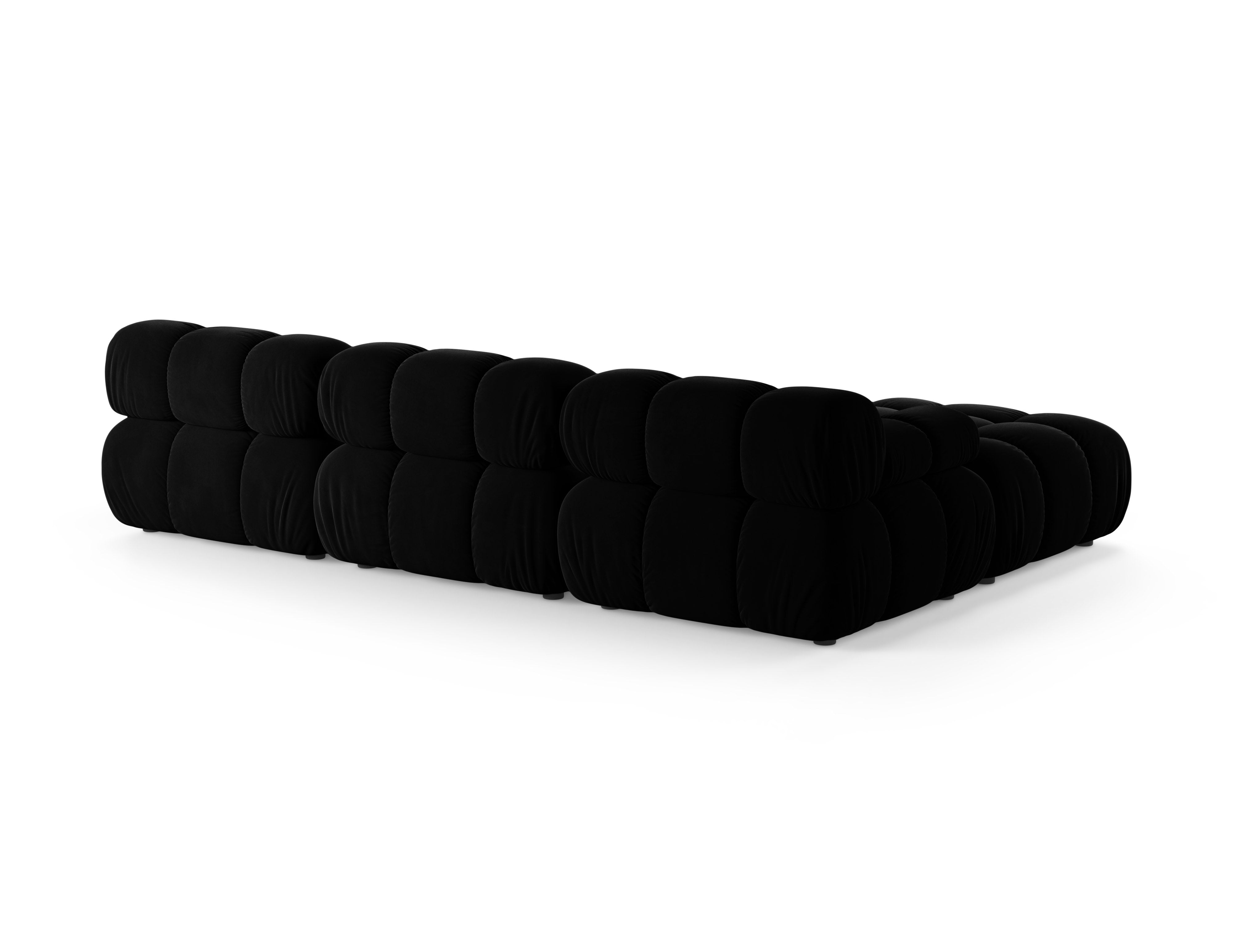 Universele hoekbank BELLIS in zwart fluweel