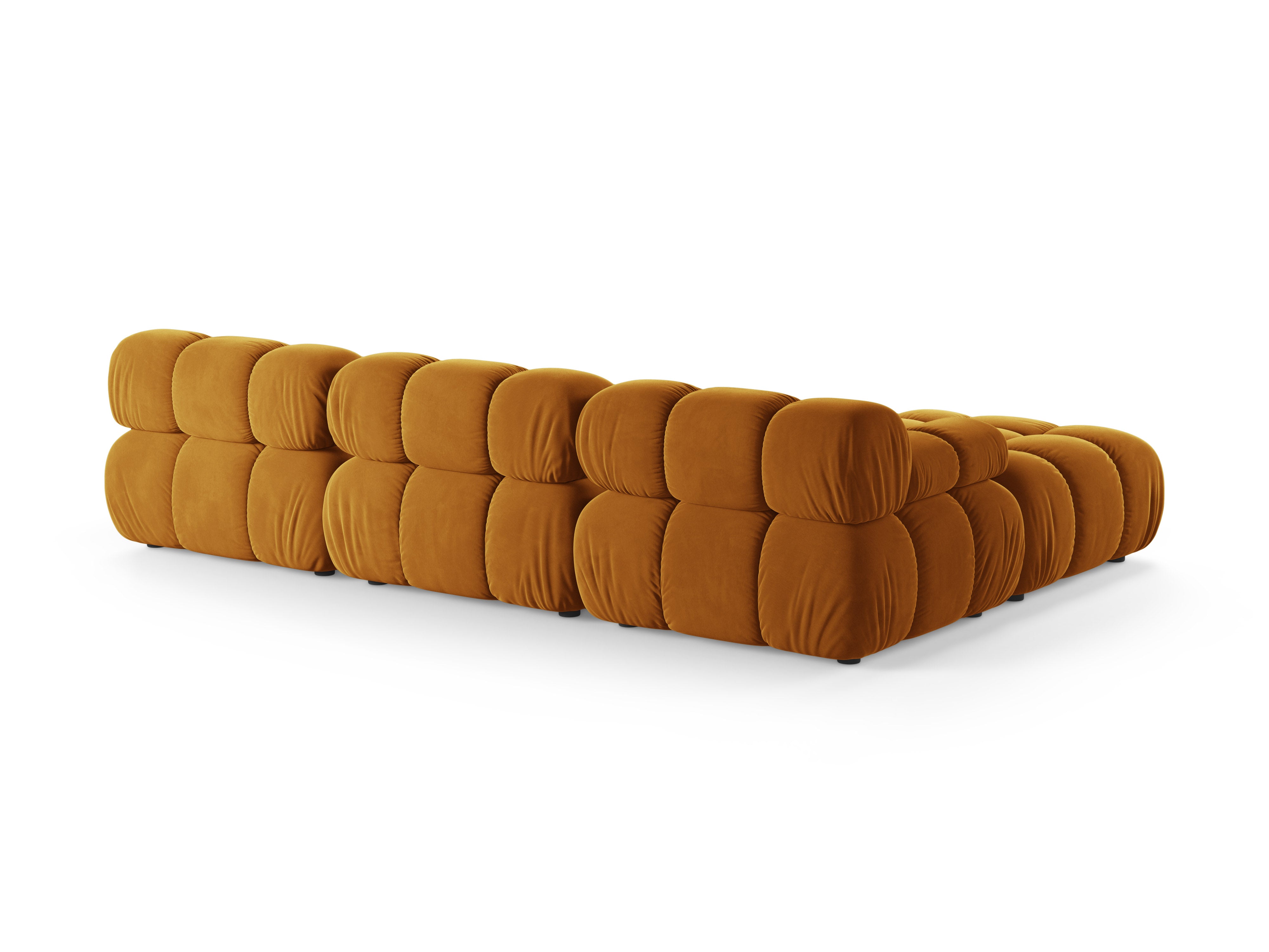 Universele hoekbank BELLIS in mosterdkleurig velours