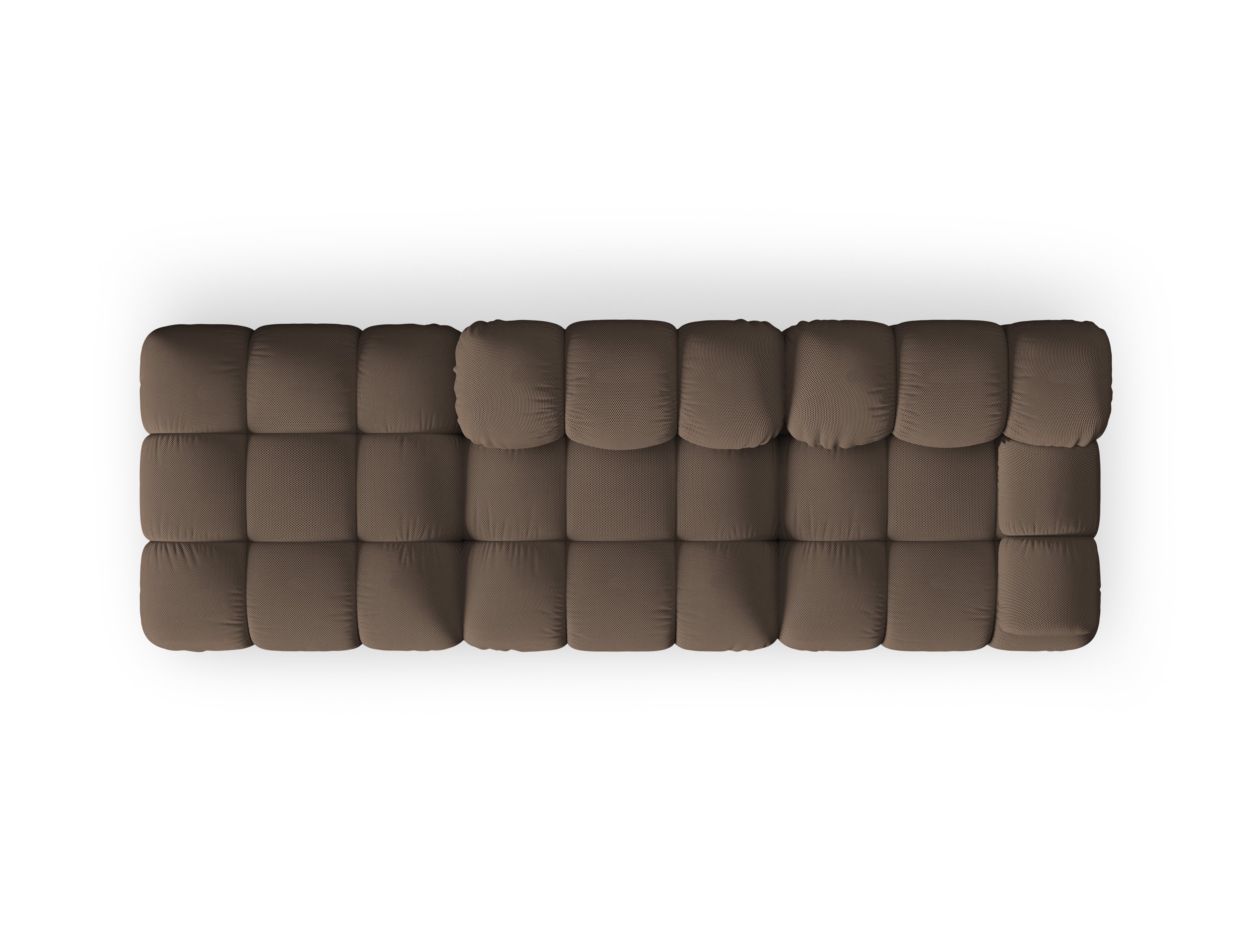 Modulaire open linker bank BELLIS in bruin 3D-stof