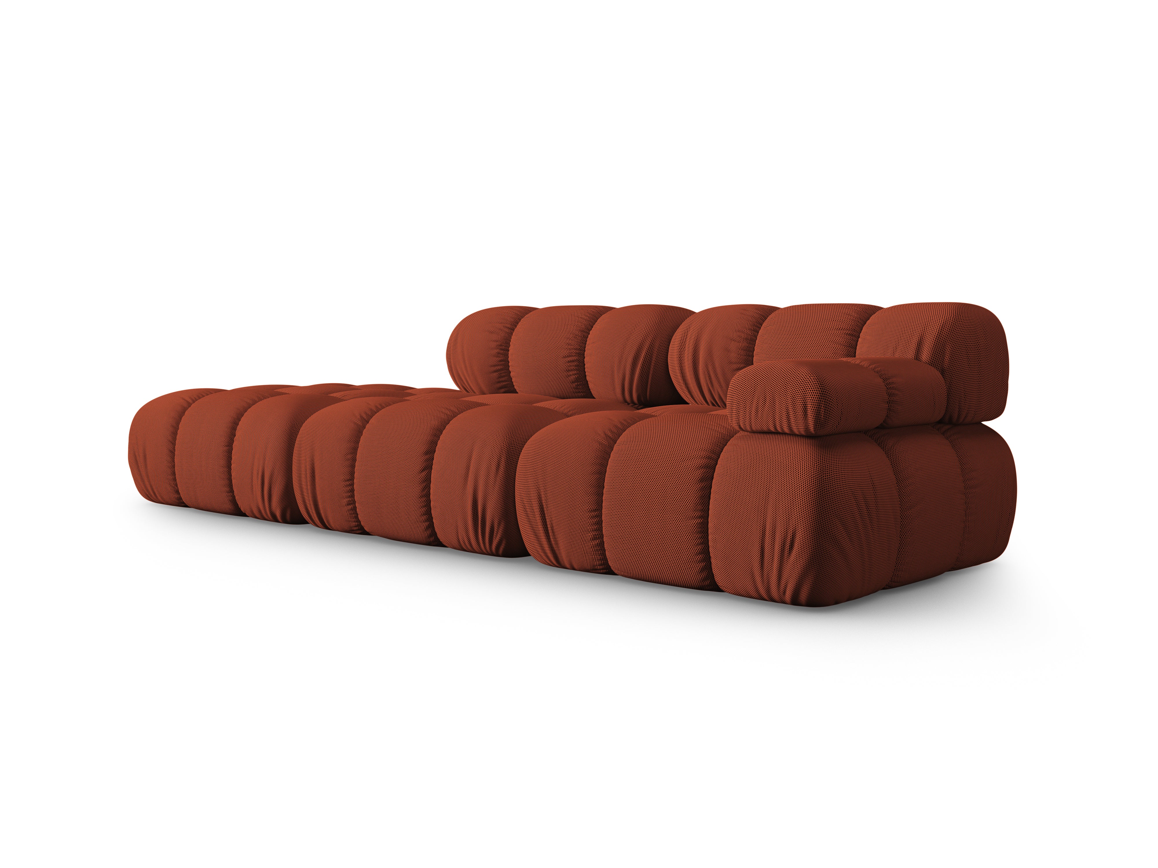 Modulaire open linker bank BELLIS in baksteen 3D stof