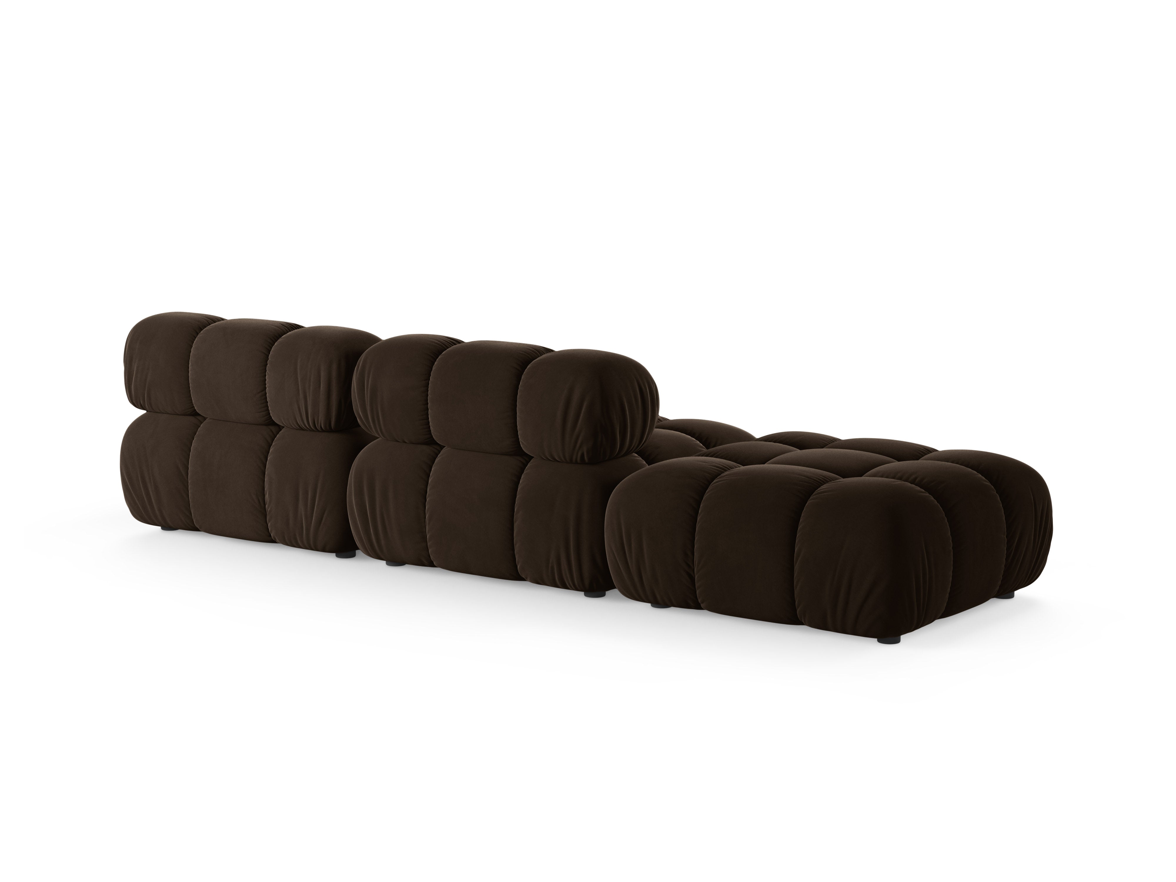 Modulaire fluwelen open linker BELLIS bank in chocoladekleur