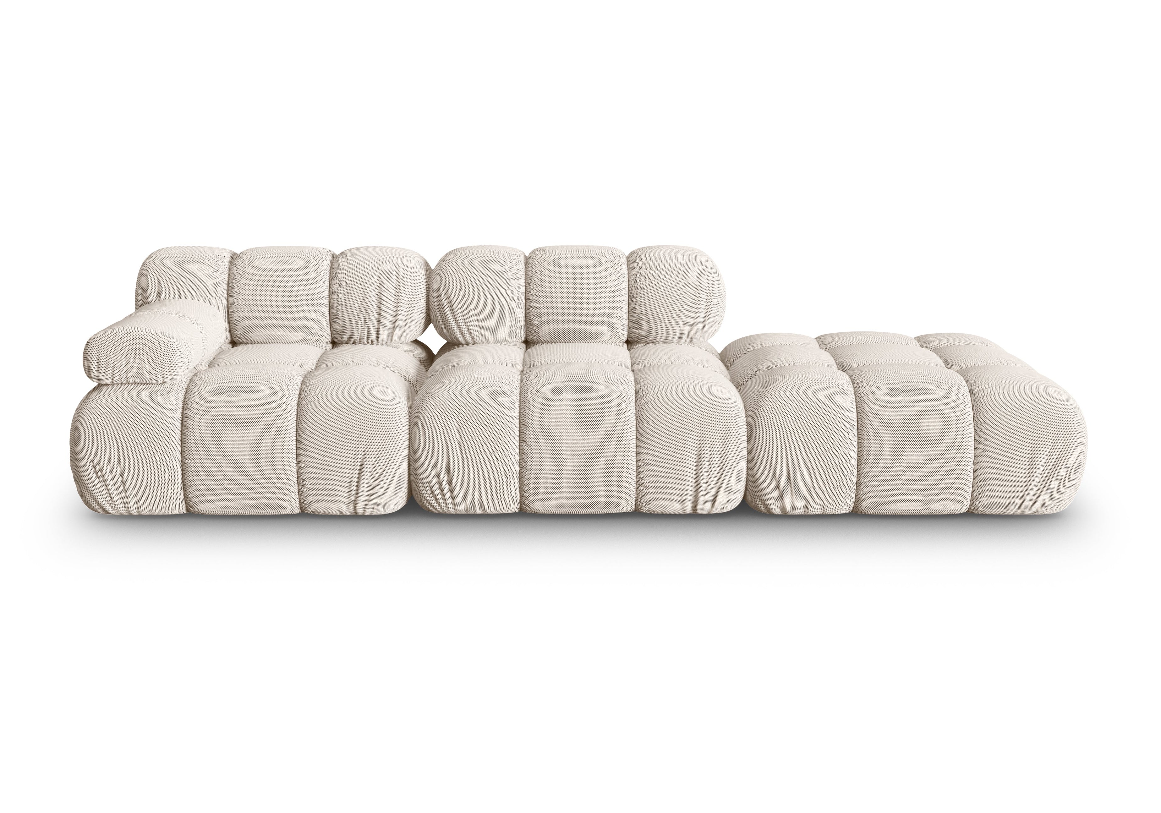 Modulaire open rechter BELLIS bank in beige 3D stof