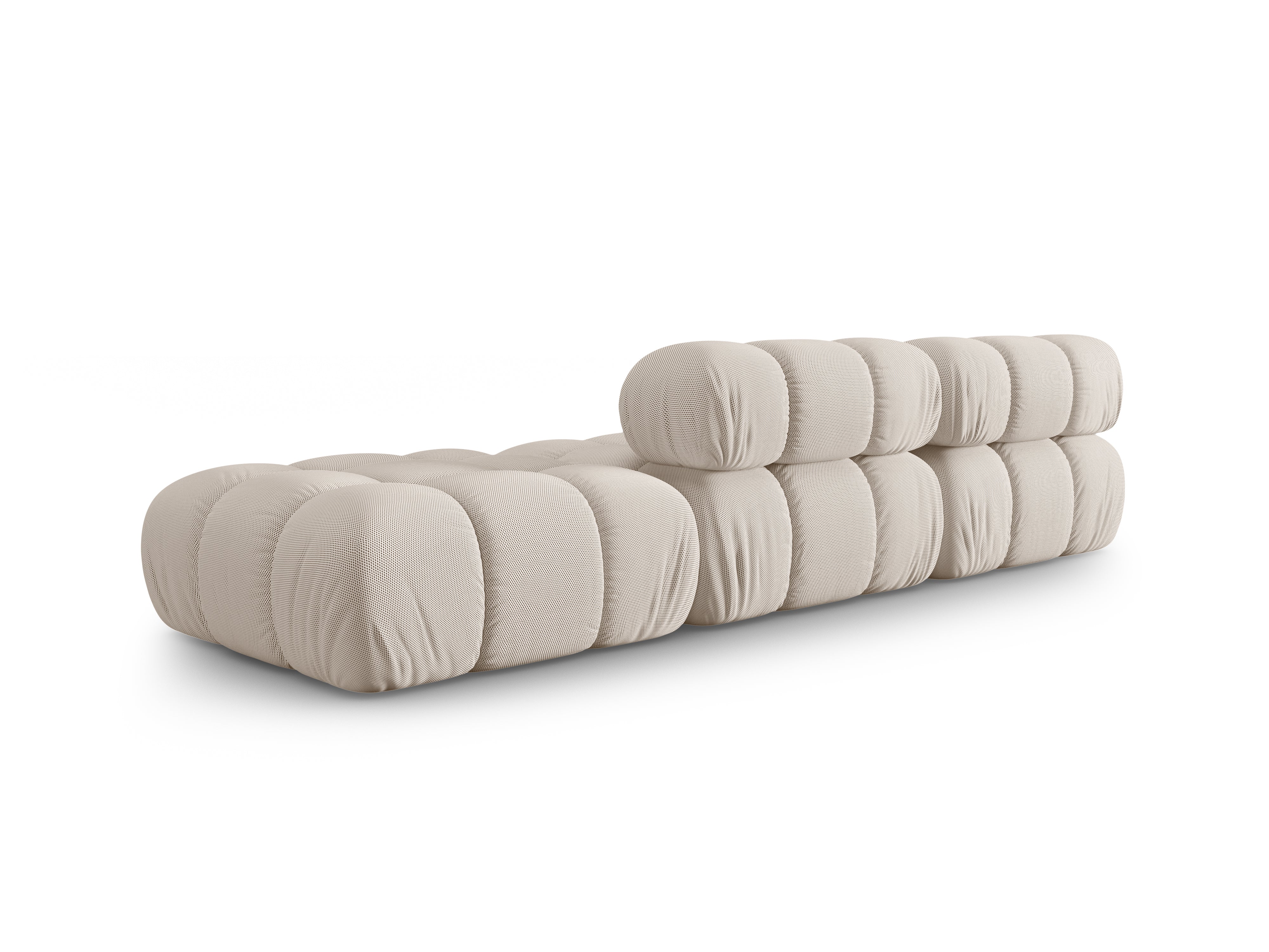 Modulaire open rechter BELLIS bank in beige 3D stof
