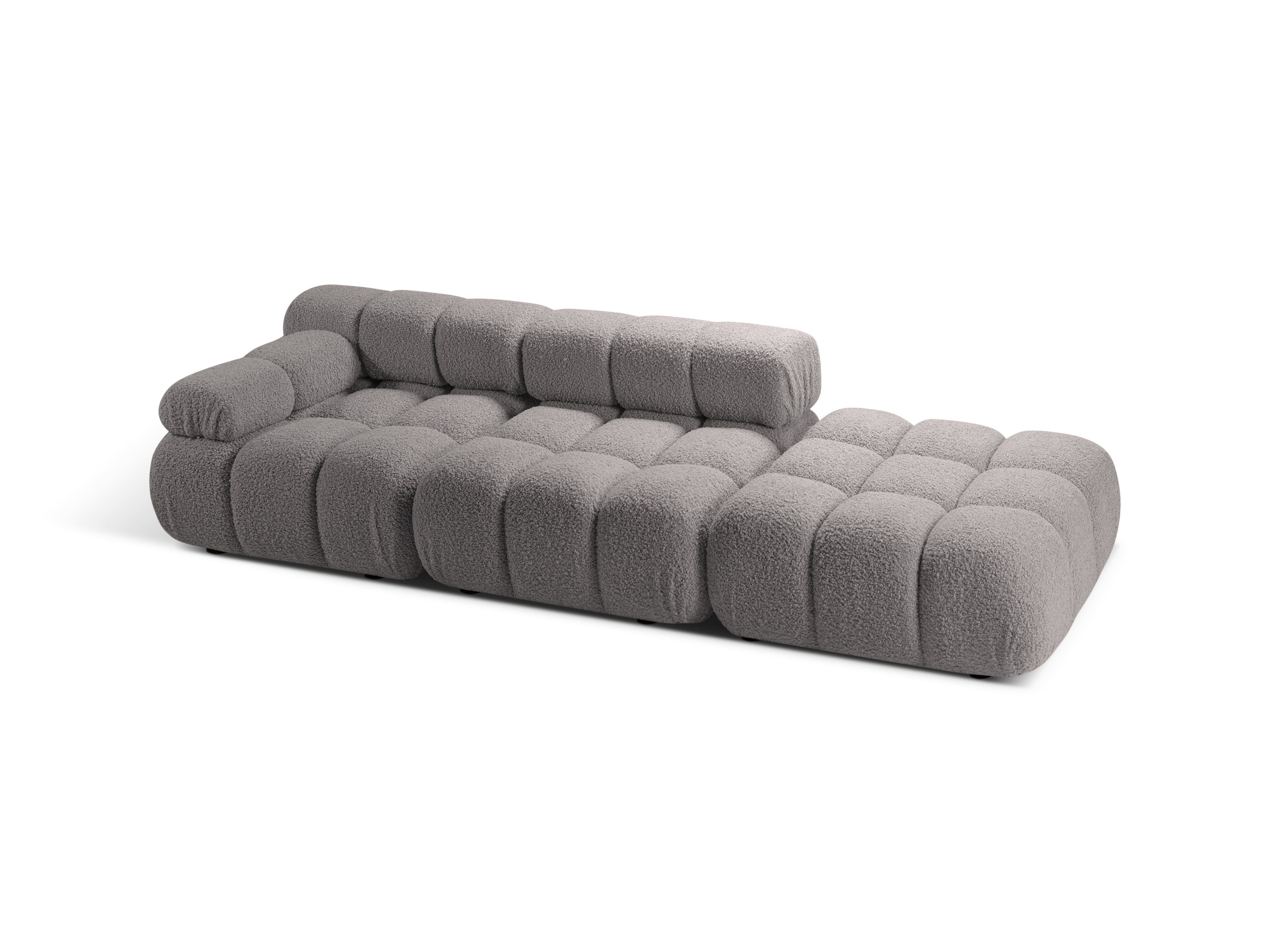 Modulaire open rechter BELLIS bank grijs boucle
