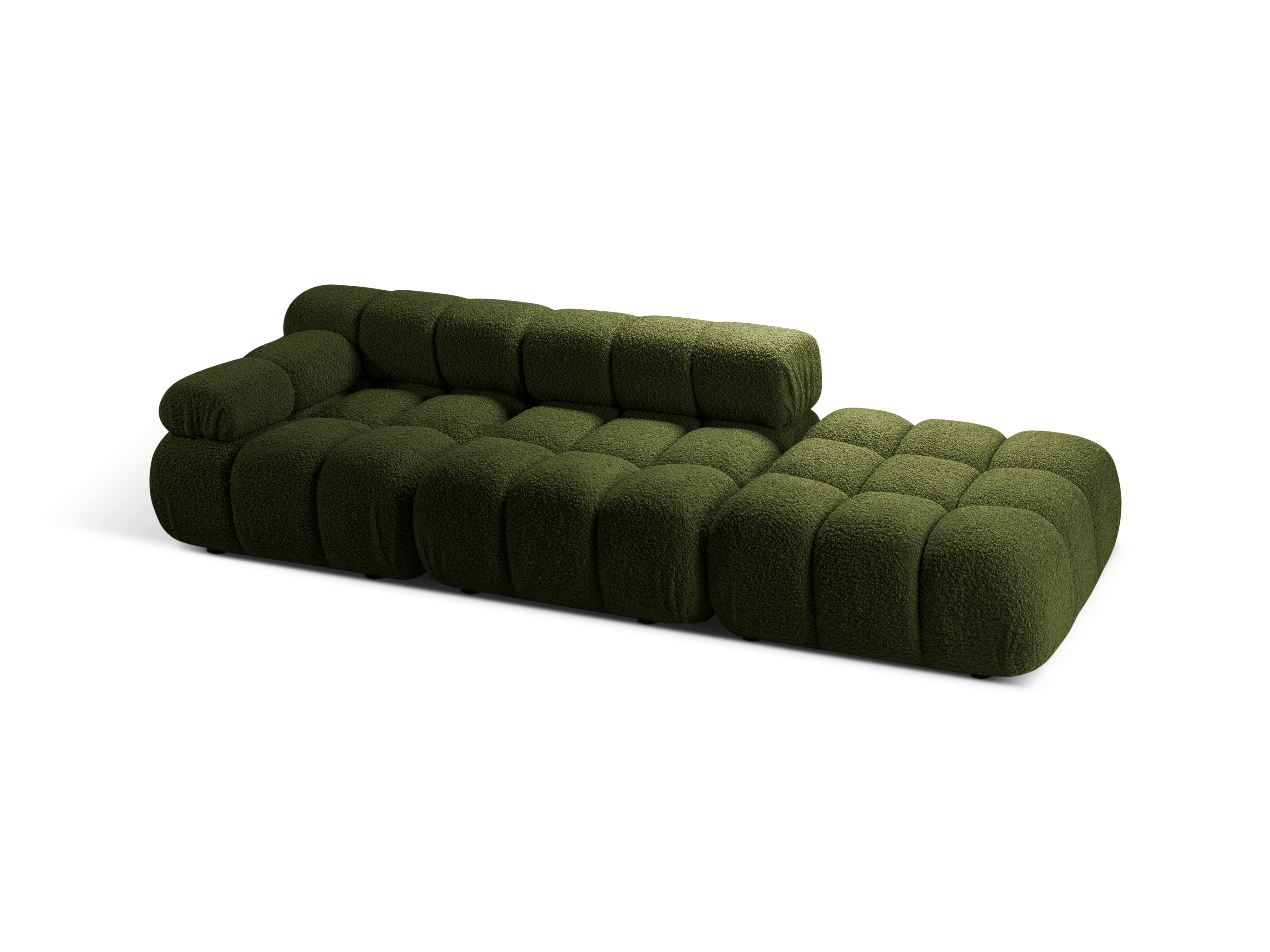 Modulaire open rechter BELLIS bank in groene boucle