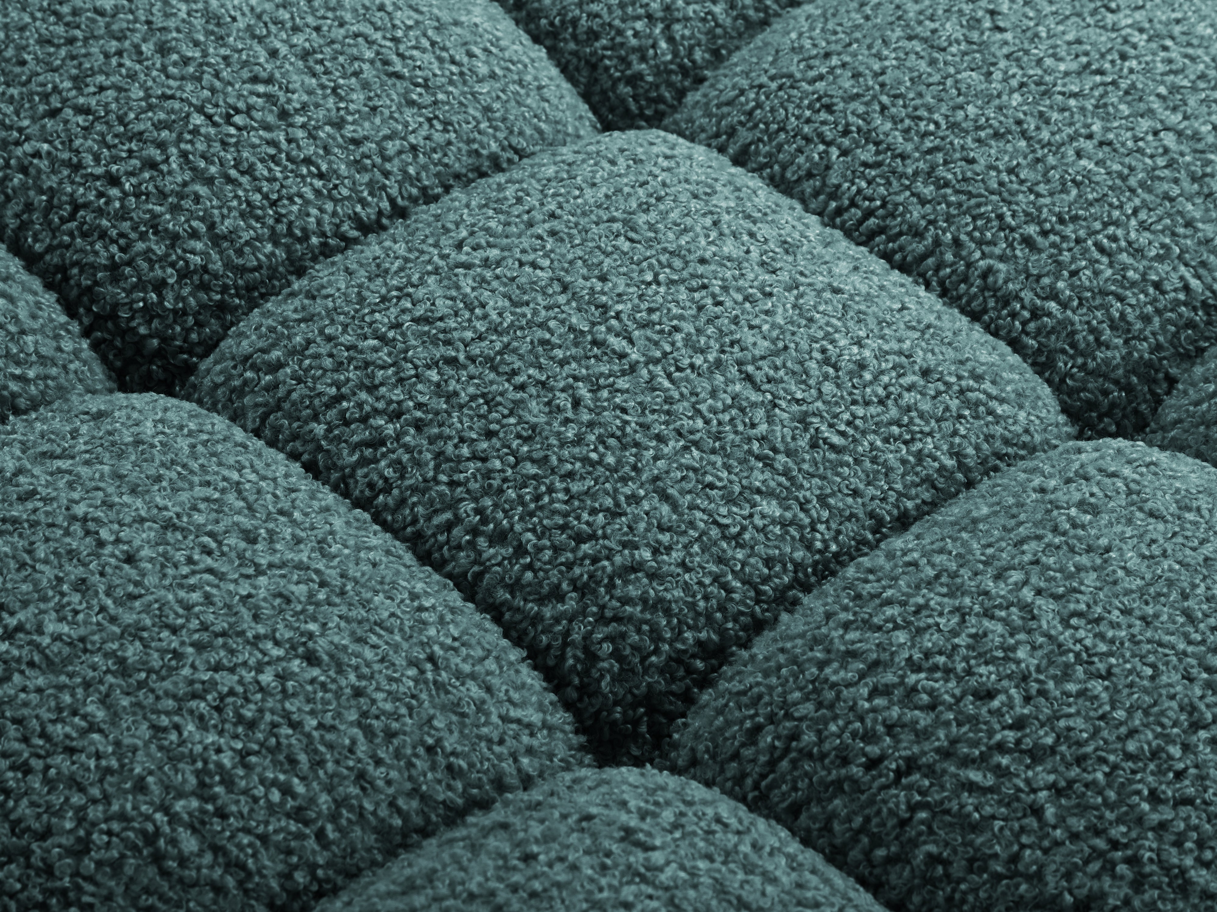 Modulaire open rechter BELLIS bank in petrolblauwe boucle