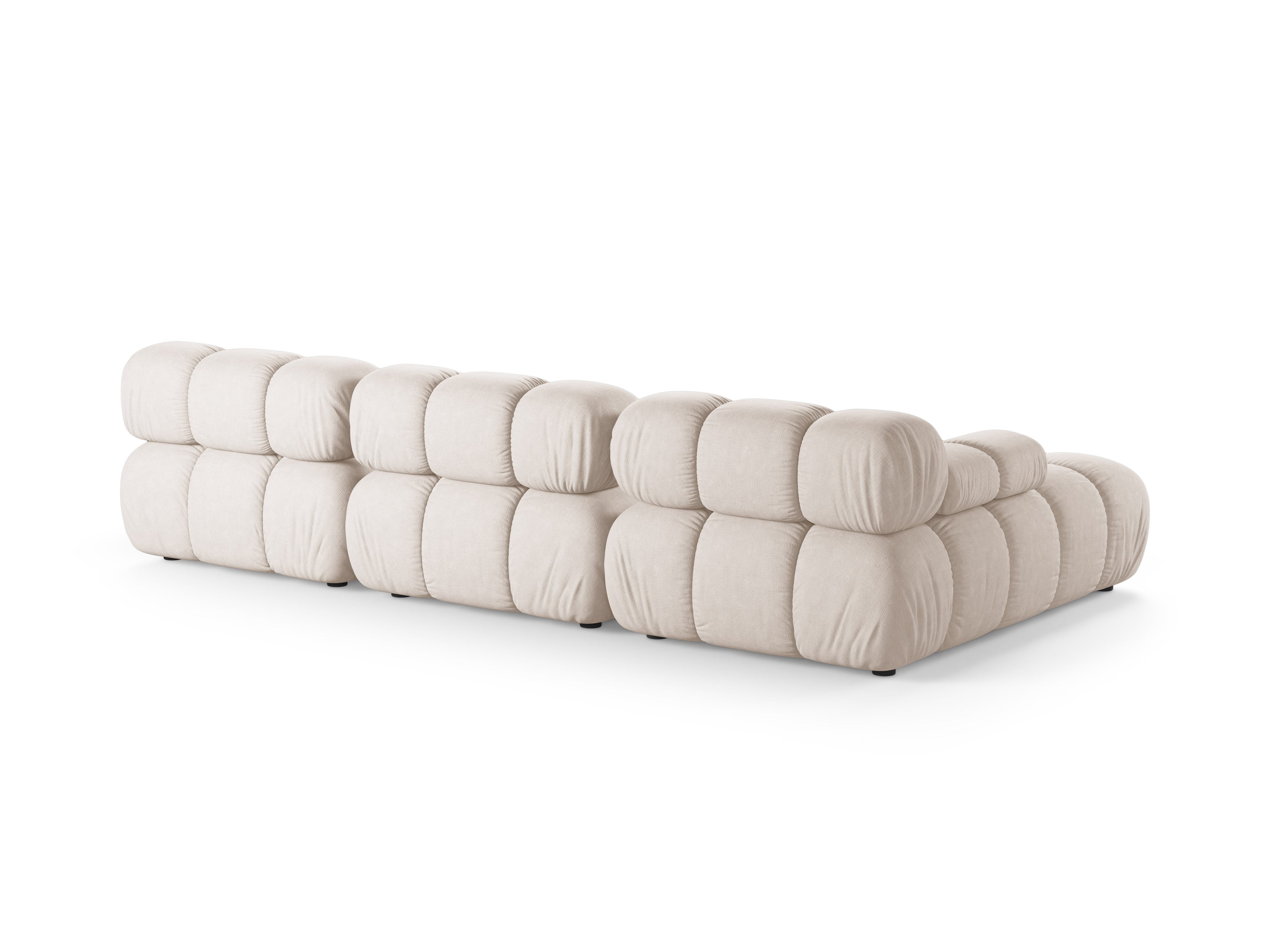 Beige 3-zits linksdraaiende BELLIS hoekbank