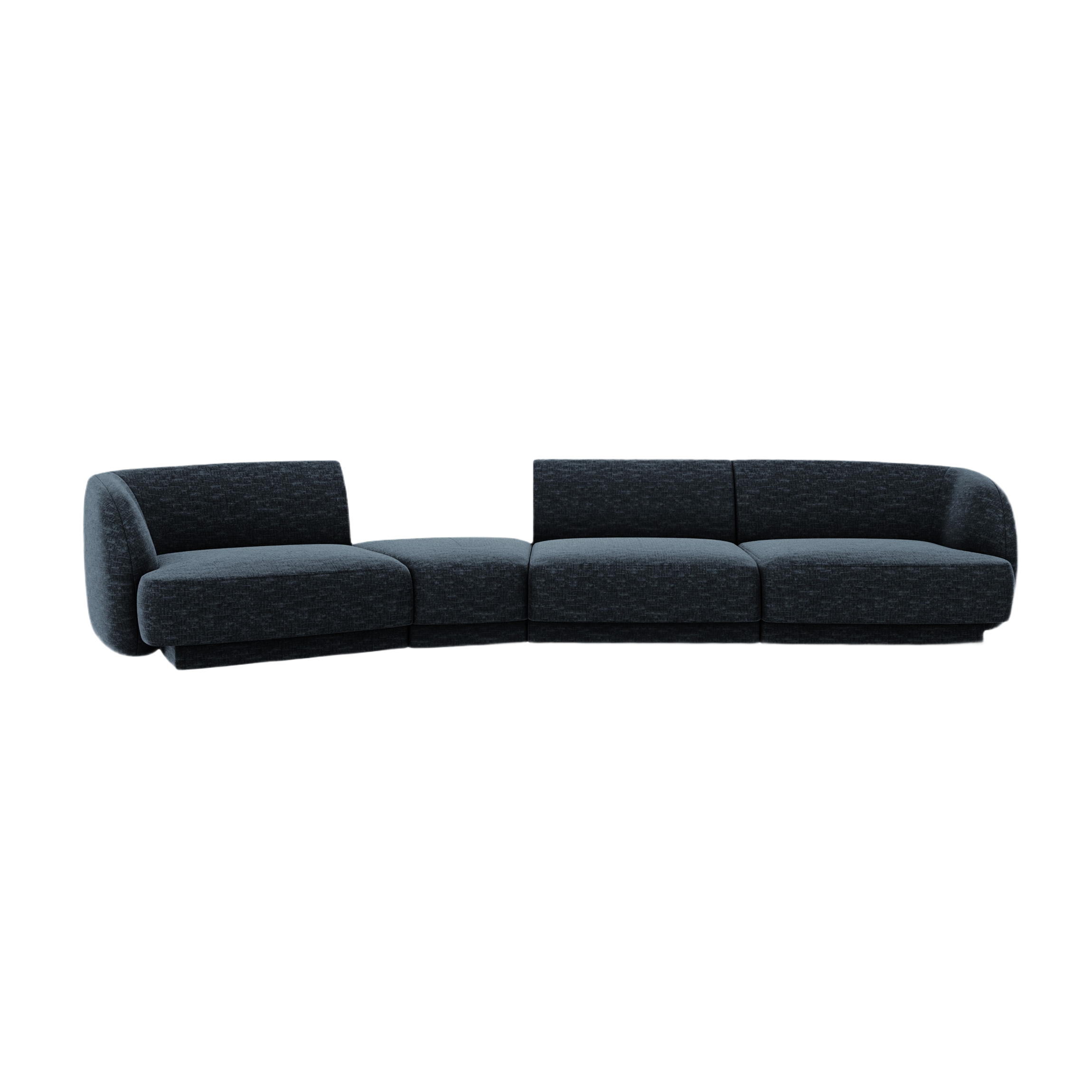 Modulares Sofa linksseitig für 6 Personen MILEY königsblau samtig