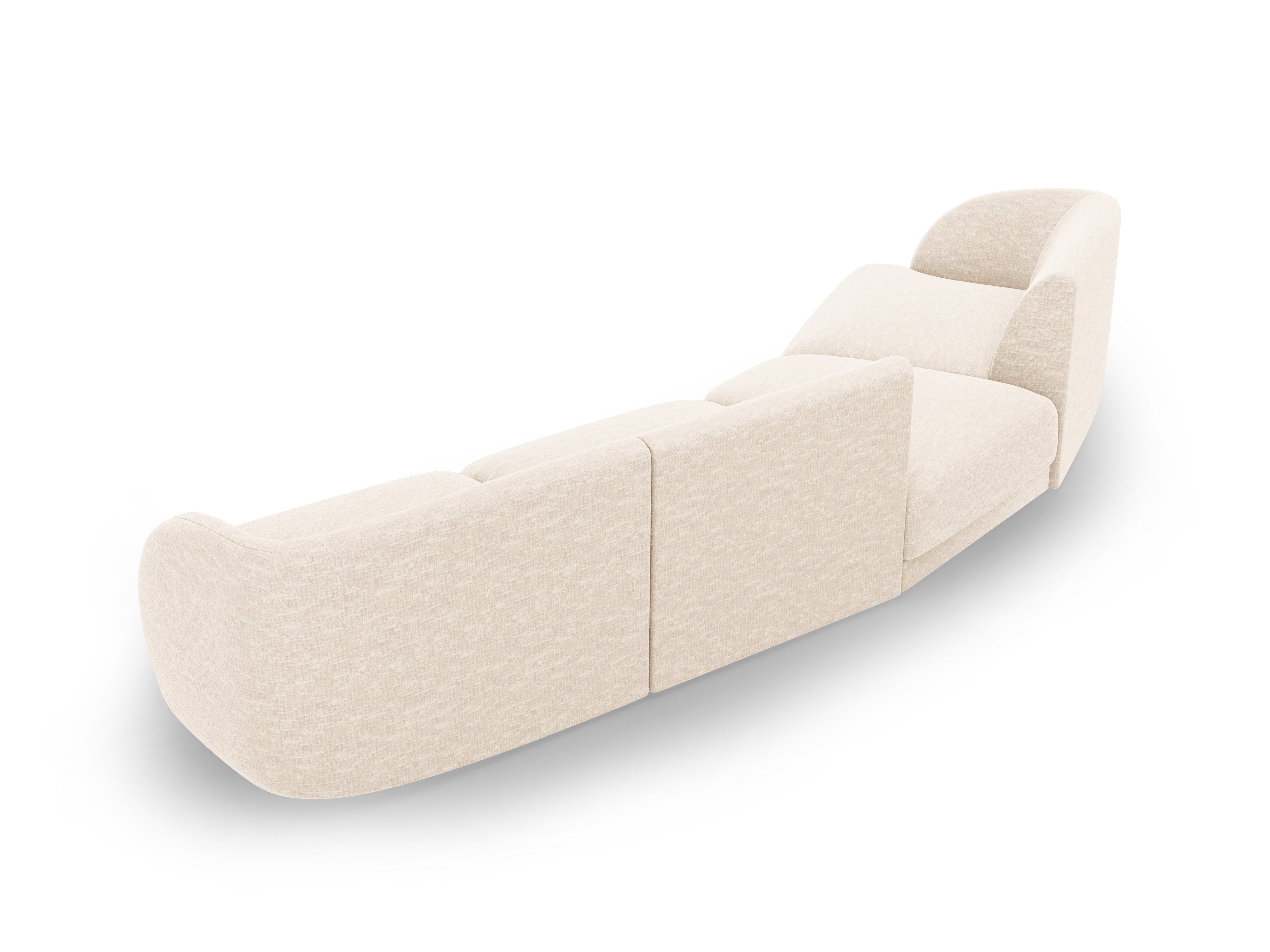Left-facing modular sofa for 6 people MILEY ivory chenille