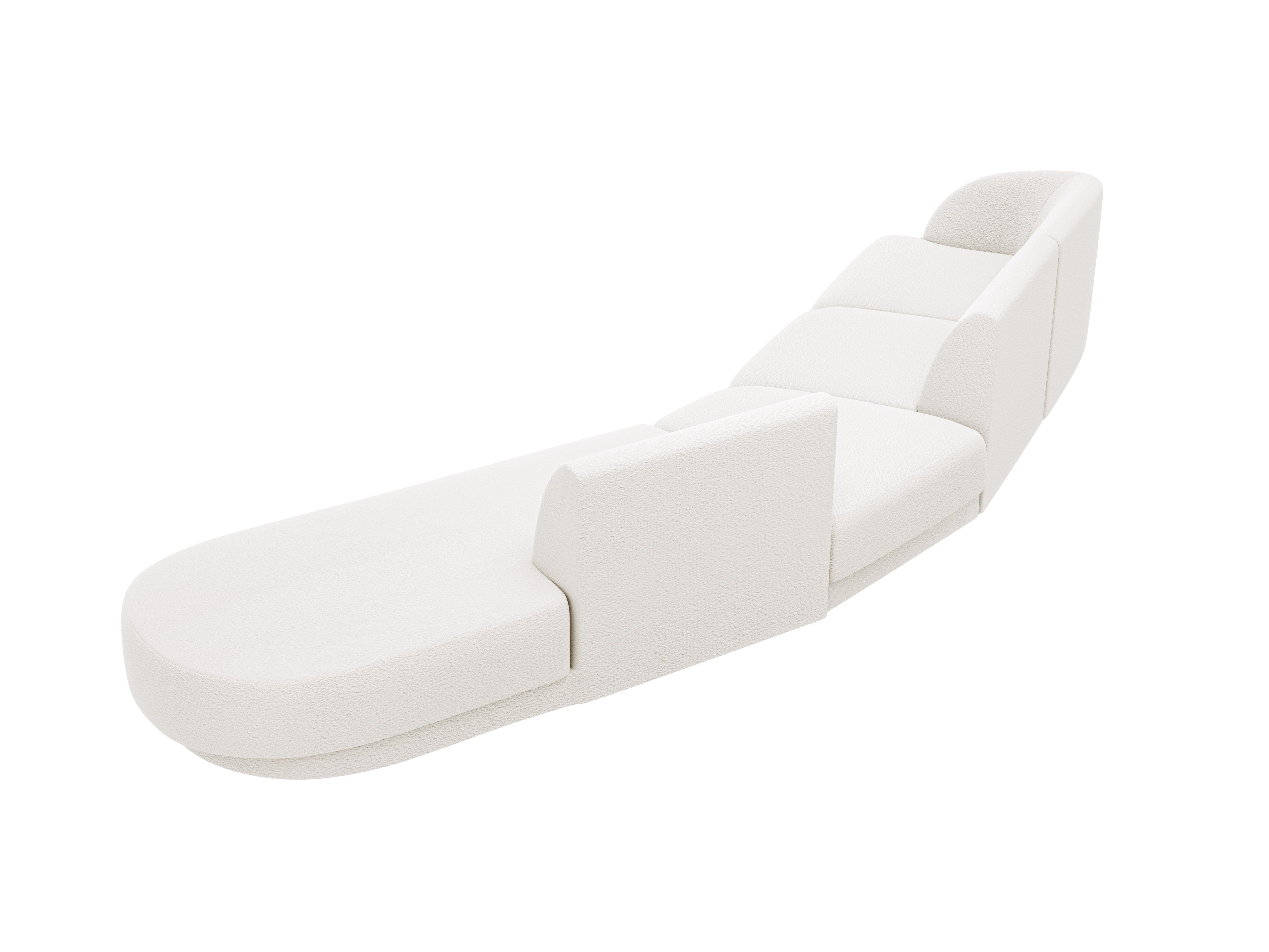 Modulares Ecksofa rechtsseitig für 7 Personen MILEY weiß Boucle