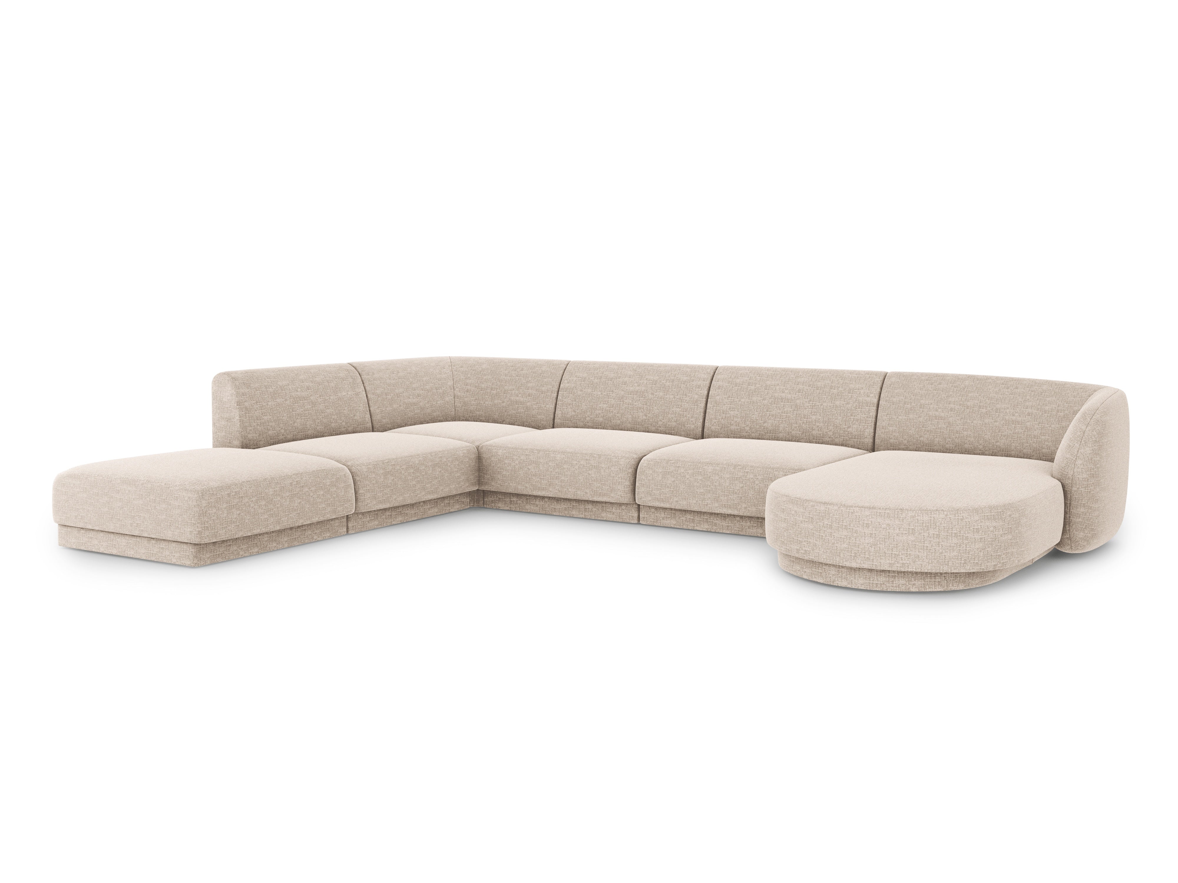 U-förmiger Ecksofa links MILEY beige Chenille