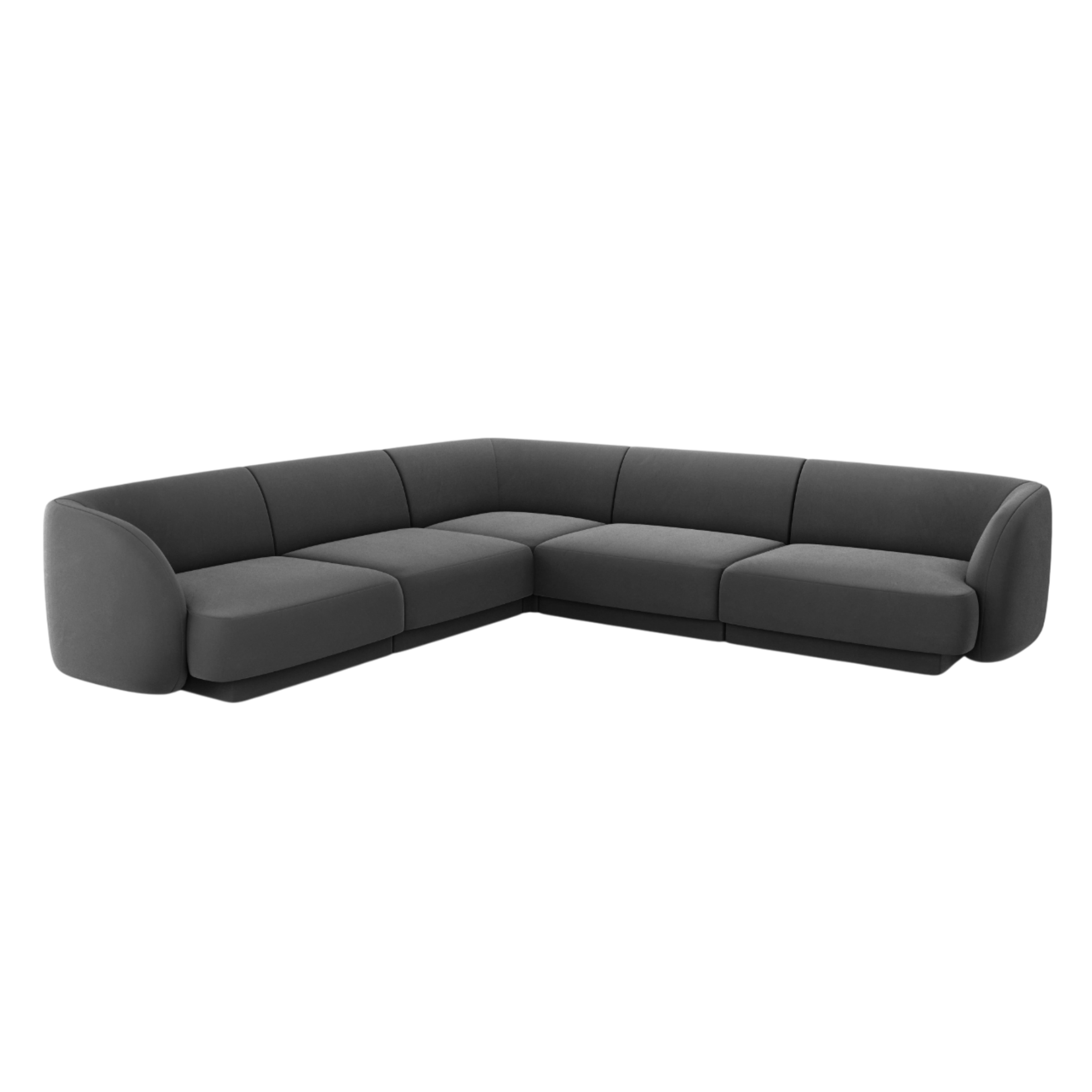 Velvet corner sofa for 5 people MILEY dark gray