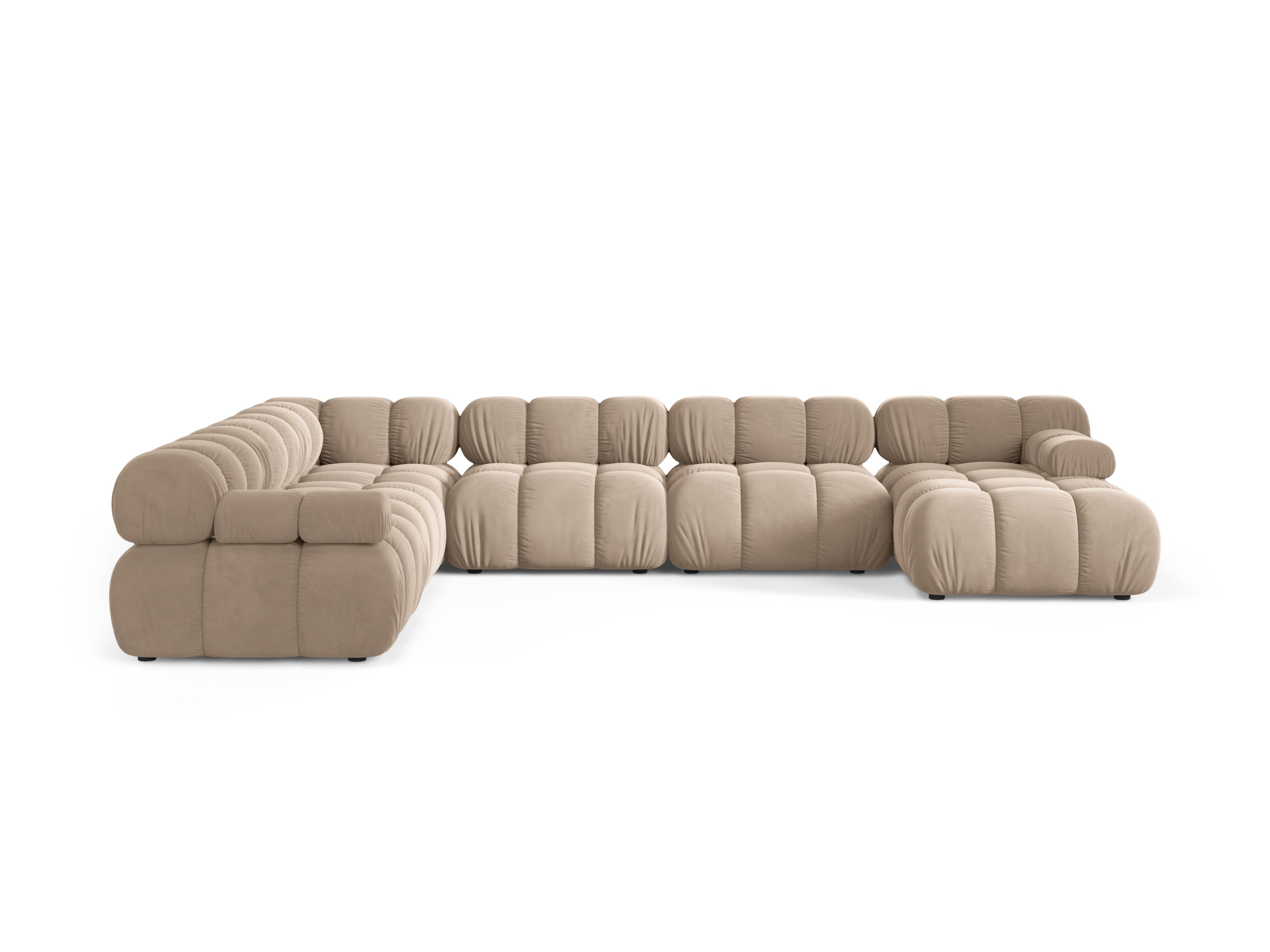 Panoramische linkerhoek BELLIS beige fluweel