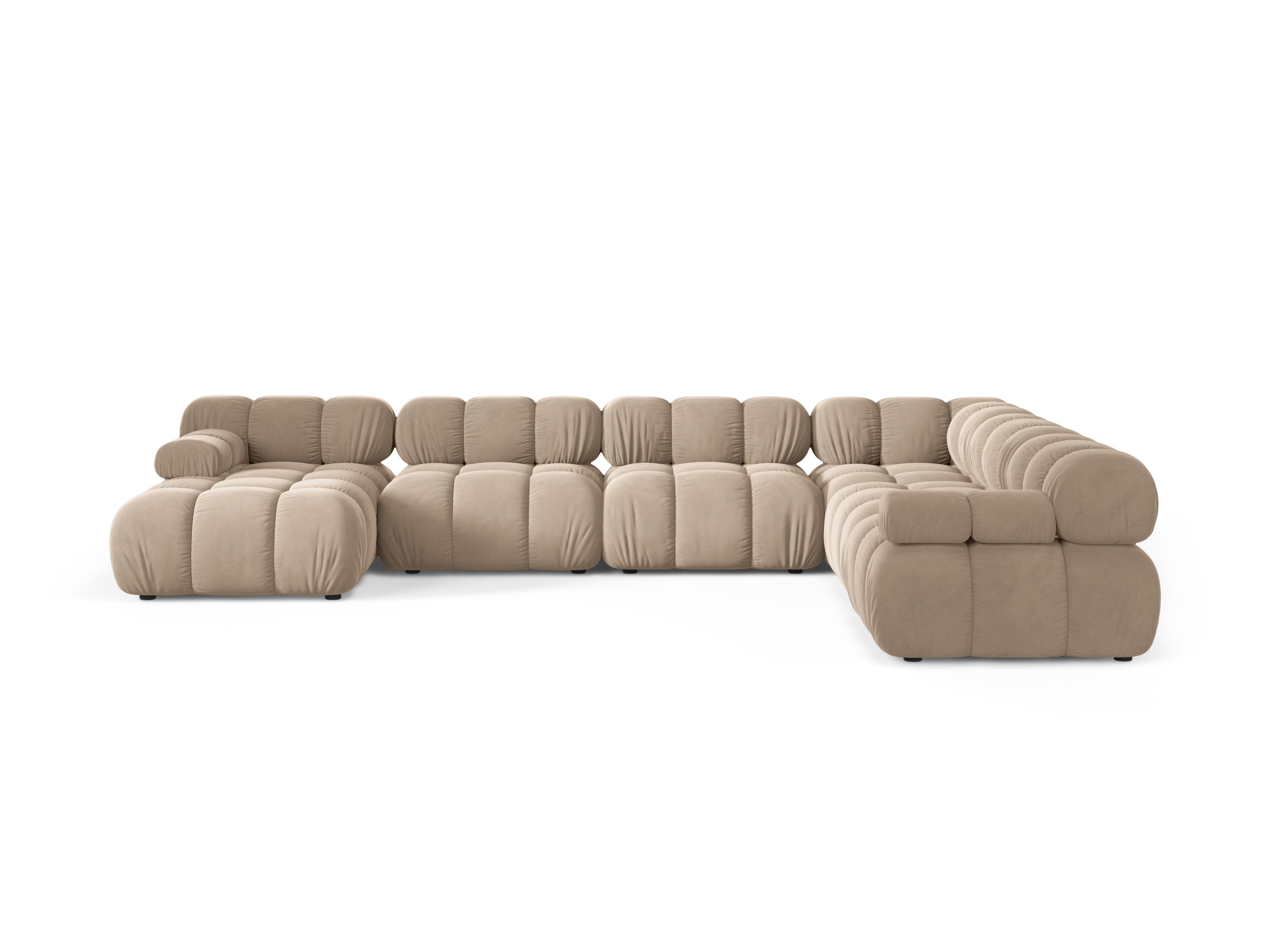 Panoramische rechterhoek BELLIS beige velours