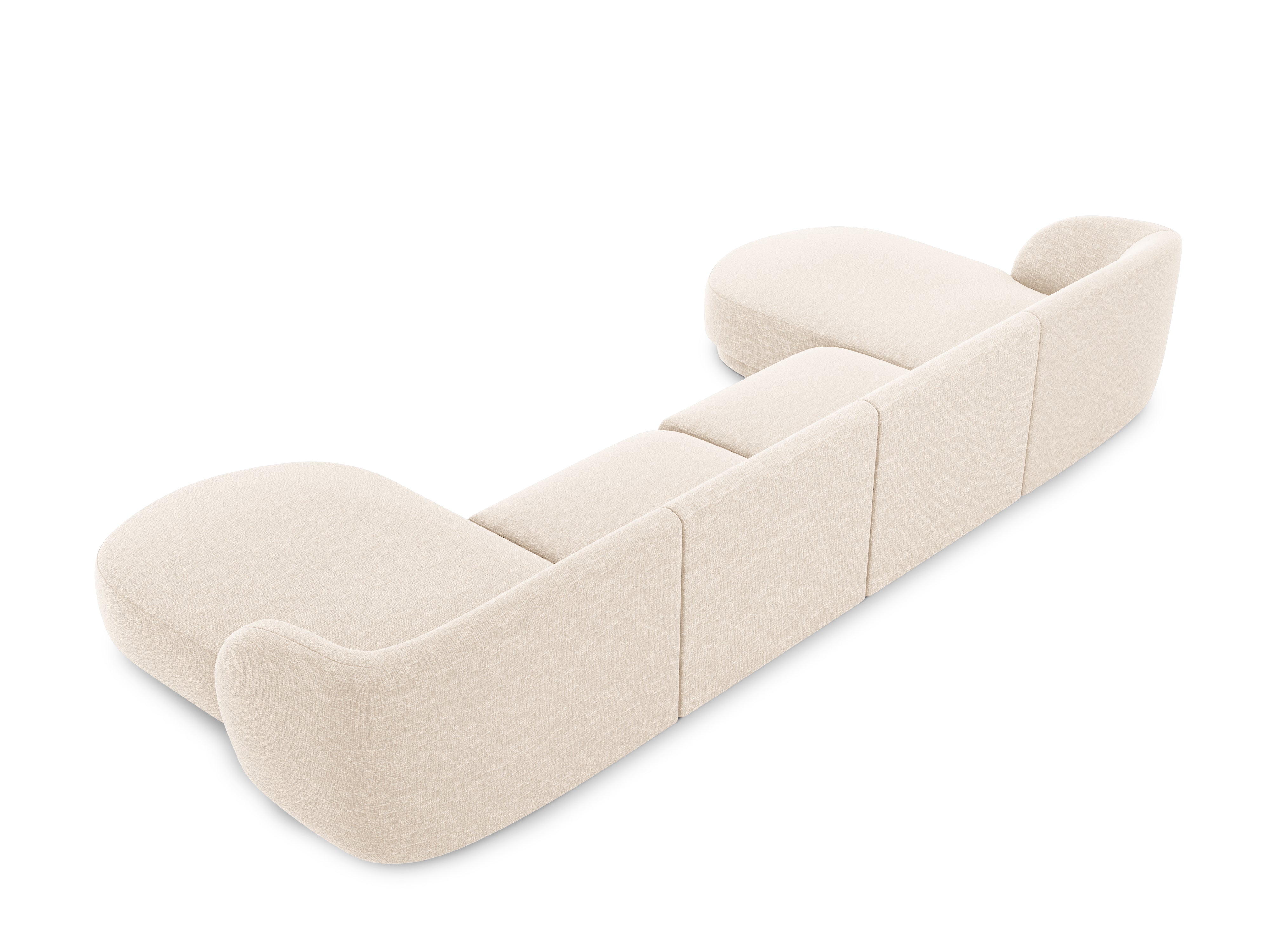 Sofa panoramiczna w tkaninie szenilowej MILEY jasnobeżowy Micadoni    Eye on Design