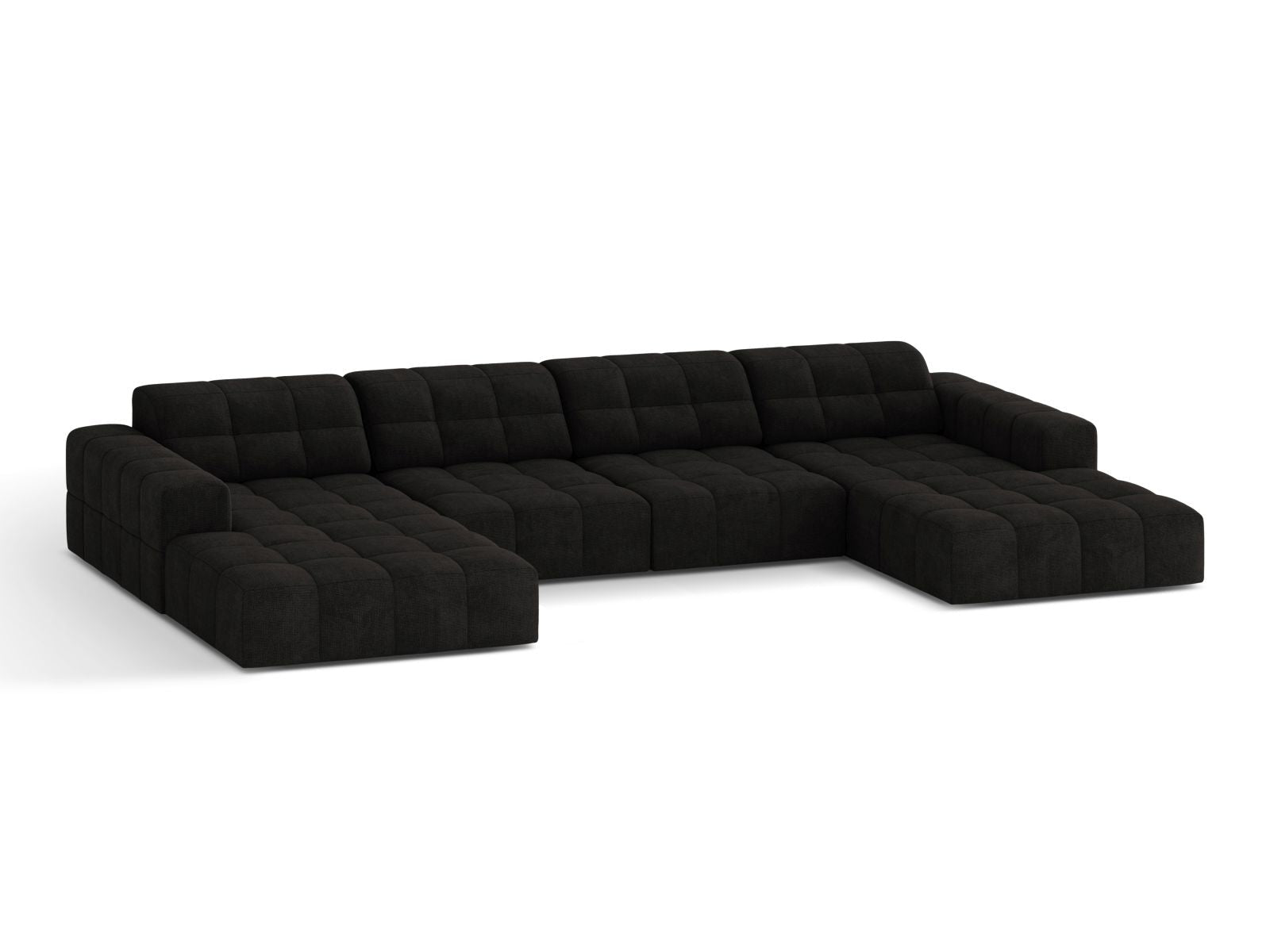 Sofa panoramiczna 6-osobowa JENNIFER antracytowy szenil – ujęcie boczne